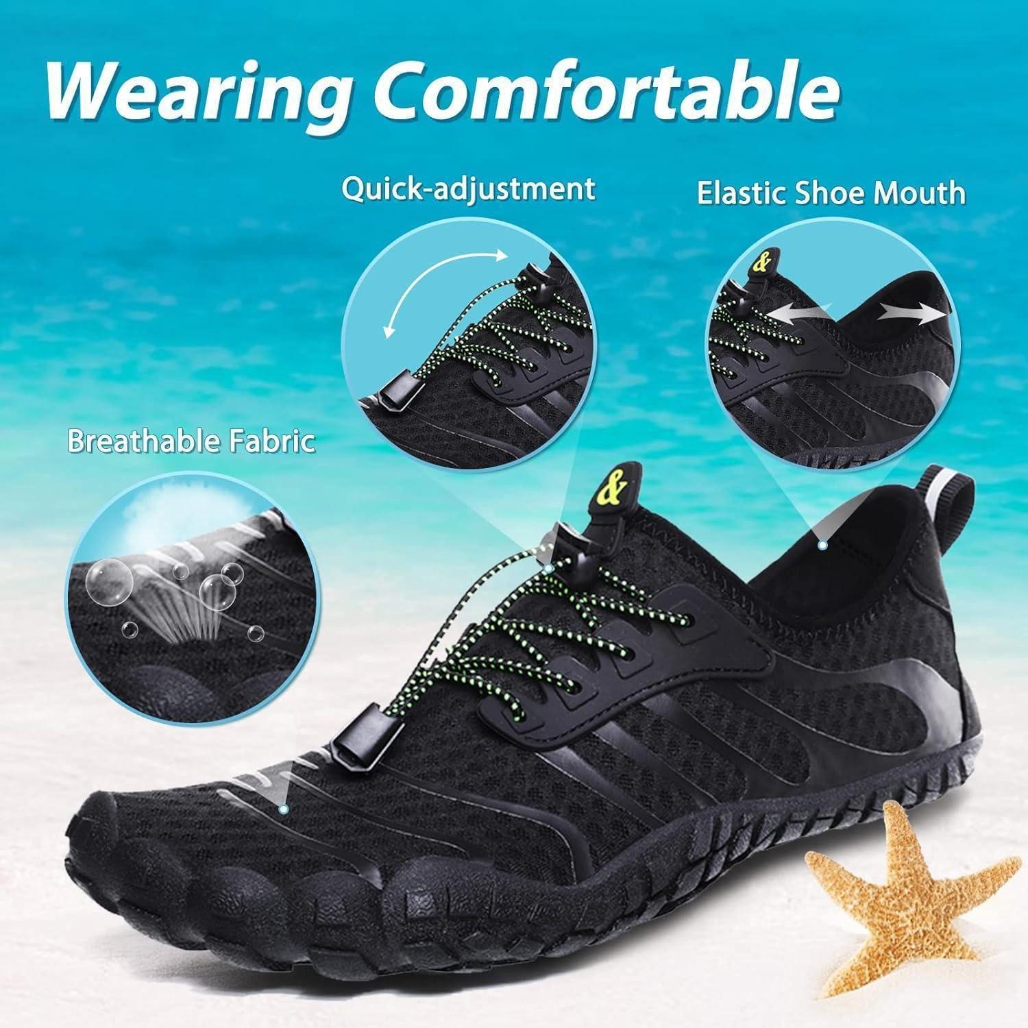 LuxusKollektion Wasserschuhe Damen Herren Strandschuhe Poolschuhe 41 EU Schwarz Wasserschuh
