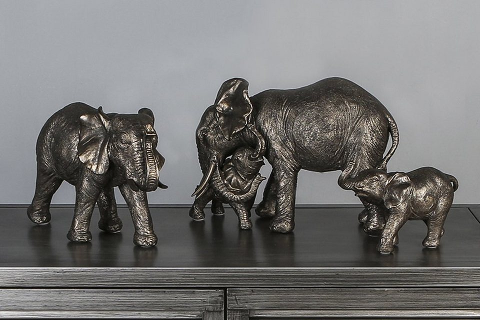 GILDE Dekofigur GILDE Elefant Zambezi - gold - H. 13cm x B. 19cm