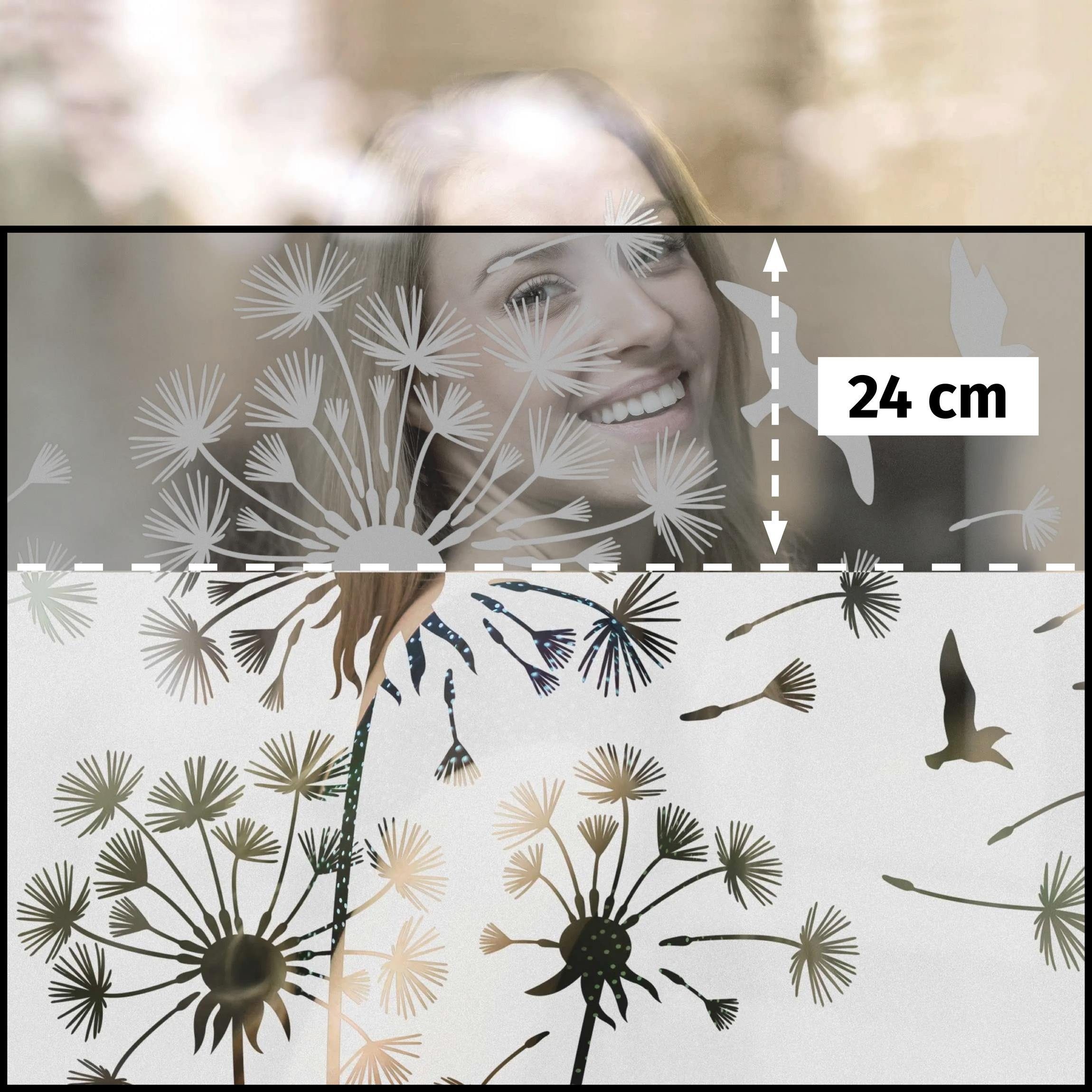 Bilderdepot24 Fensterfolie statisch haftend Motiv Fensterdeko Pusteblumen Vögel Bordüre Tiere, blickdicht, Innen Fenster Tür Balkontür Küche Badezimmer Wohnzimm – Bild 5 von 5