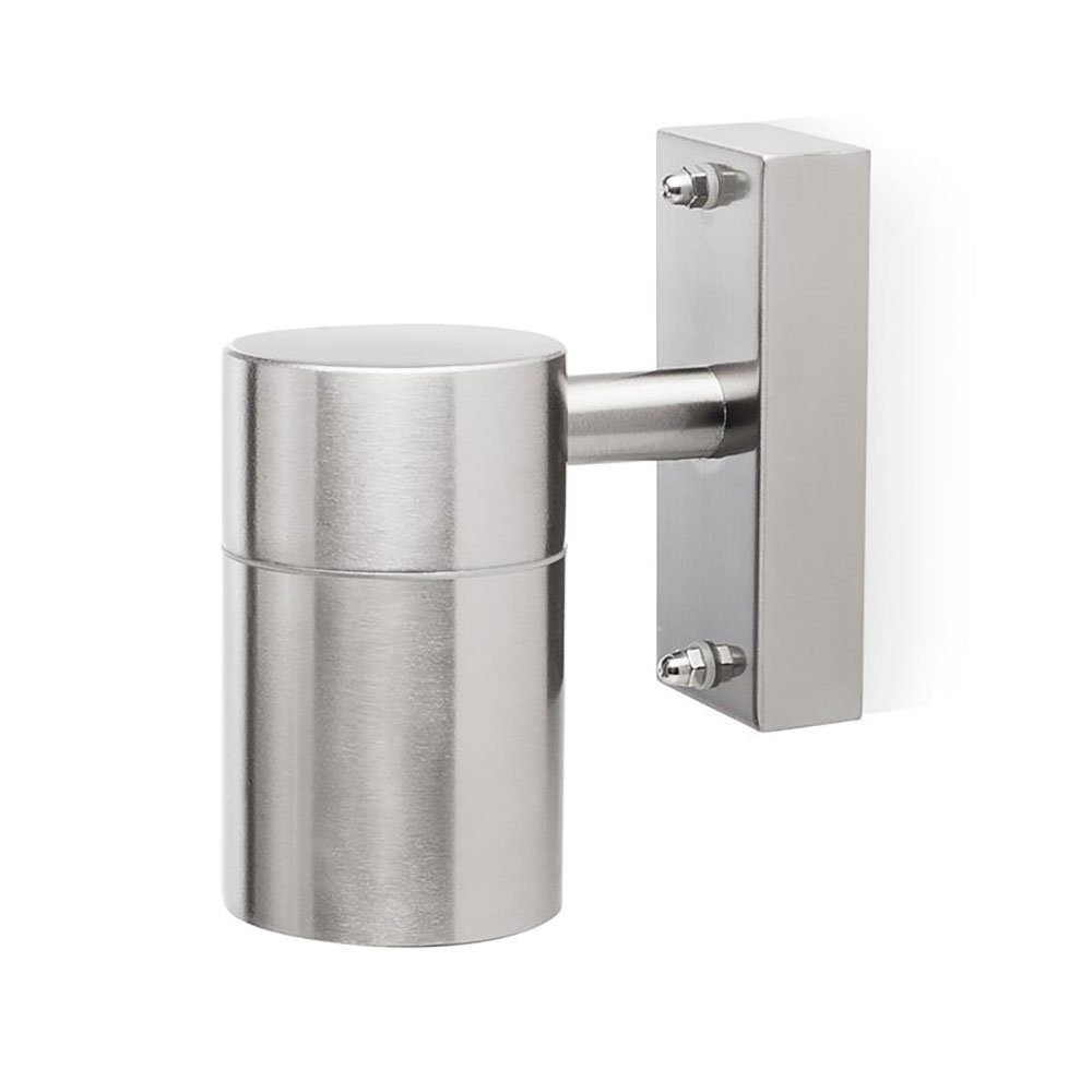 smartwares Außen-Wandleuchte, Leuchtmittel nicht inklusive, Wandlampe Wandleuchte Außenlampe Balkon IP44 Edelstahl silber 1x GU10