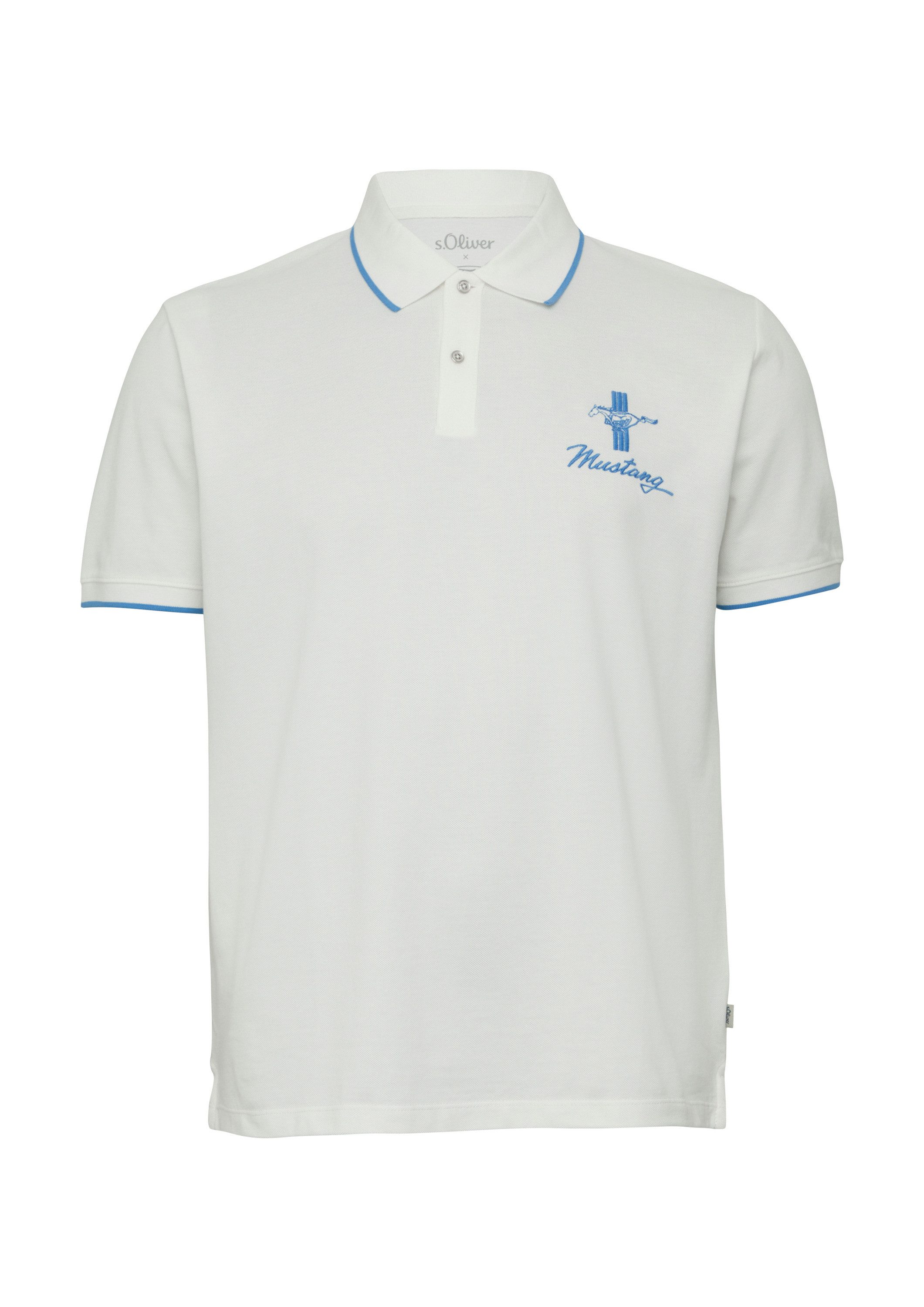 s.Oliver Kurzarmshirt Polo-Shirt Poloshirt aus Piqué mit Stickerei und Ford günstig online kaufen