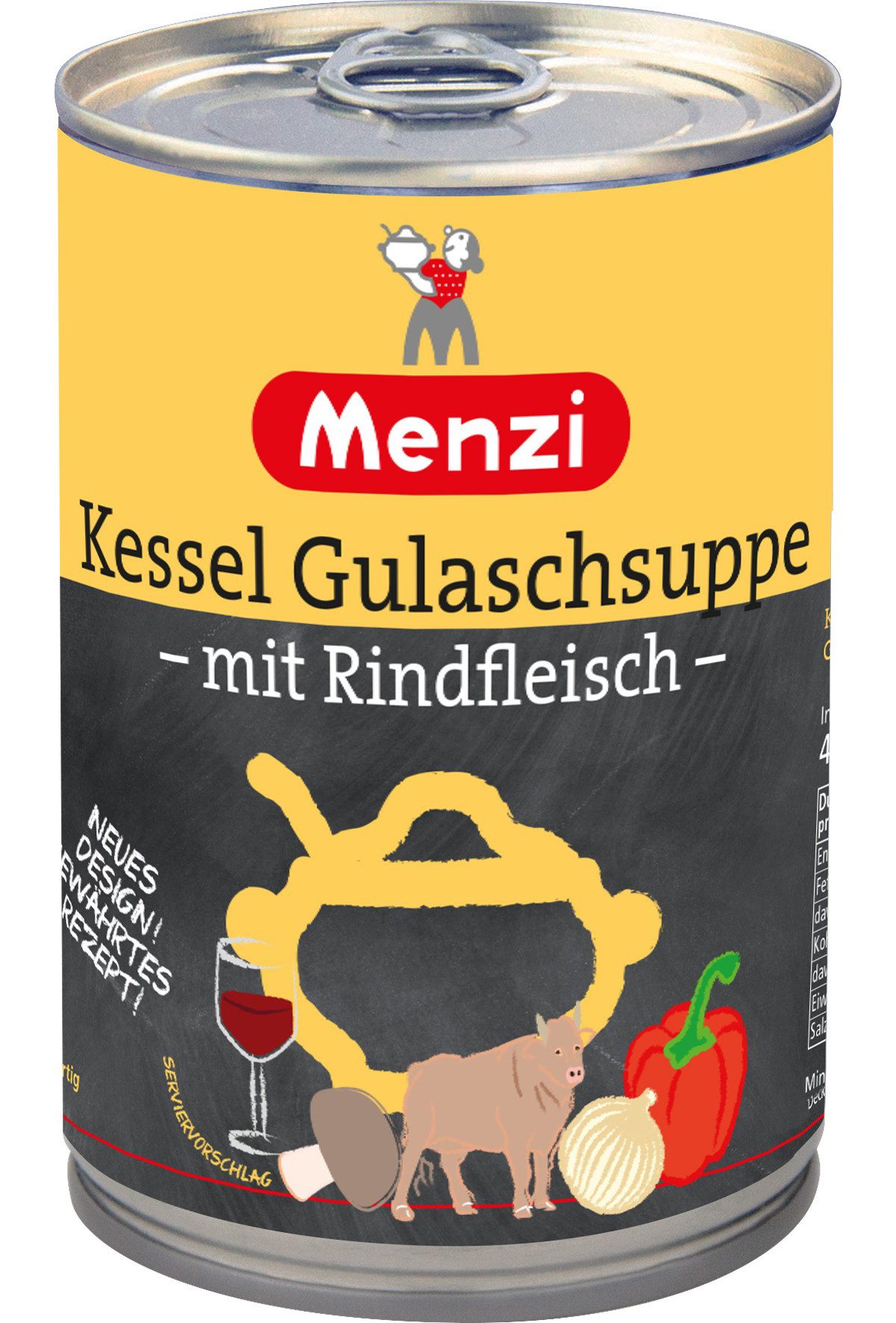 Menzi Fertiggericht, Menzi Kessel Gulaschsuppe mit Rindfleisch ungarische Art 400ml
