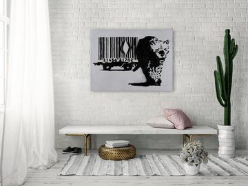 KUNSTLOFT Gemälde Banksy's Escaped 75x100 cm, Leinwandbild 100% HANDGEMALT Wandbild Wohnzimmer