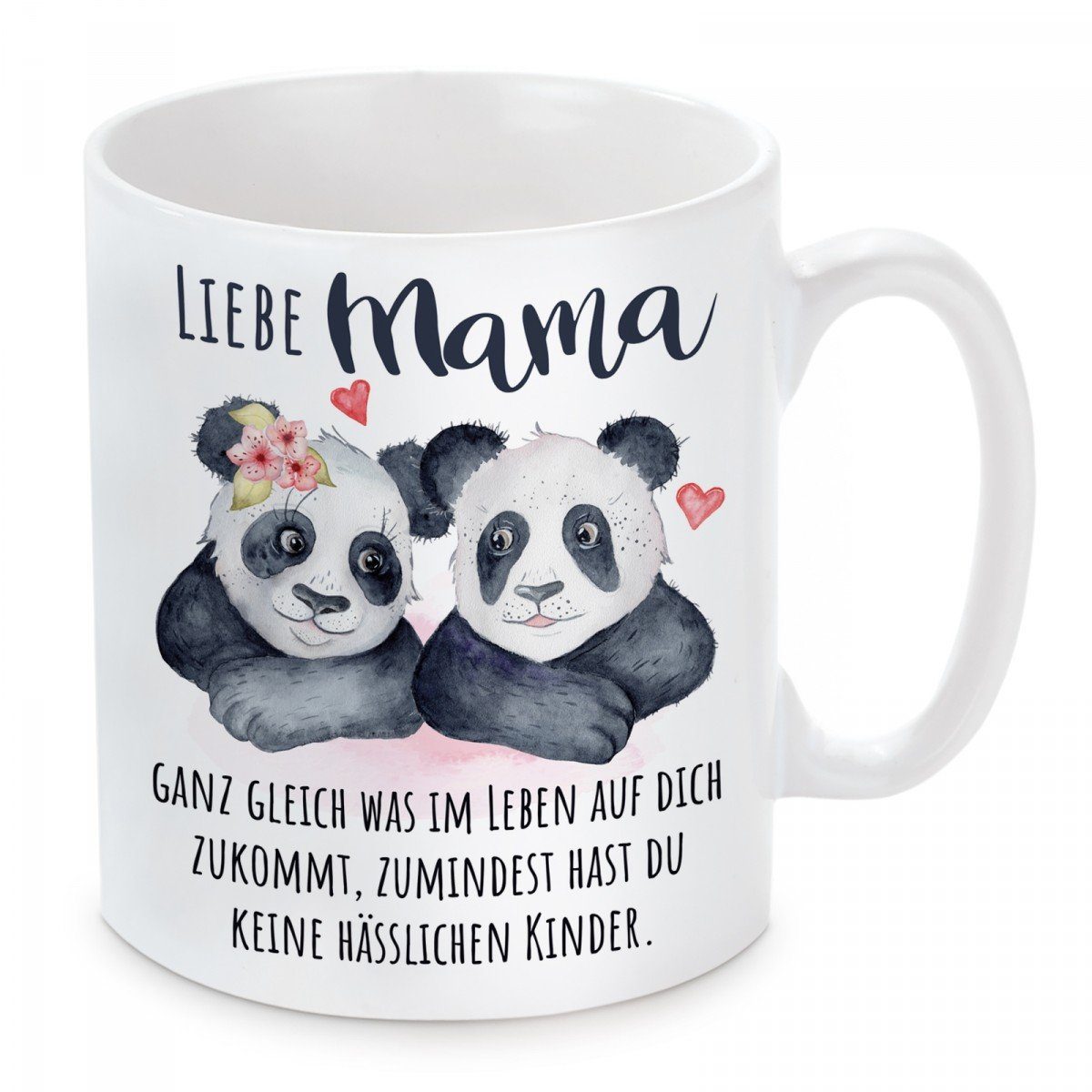 Herzbotschaft Tasse Liebe Mama, ganz gleich was Kinder, Keramik, Kaffeetasse spülmaschinenfest und mikrowellengeeignet