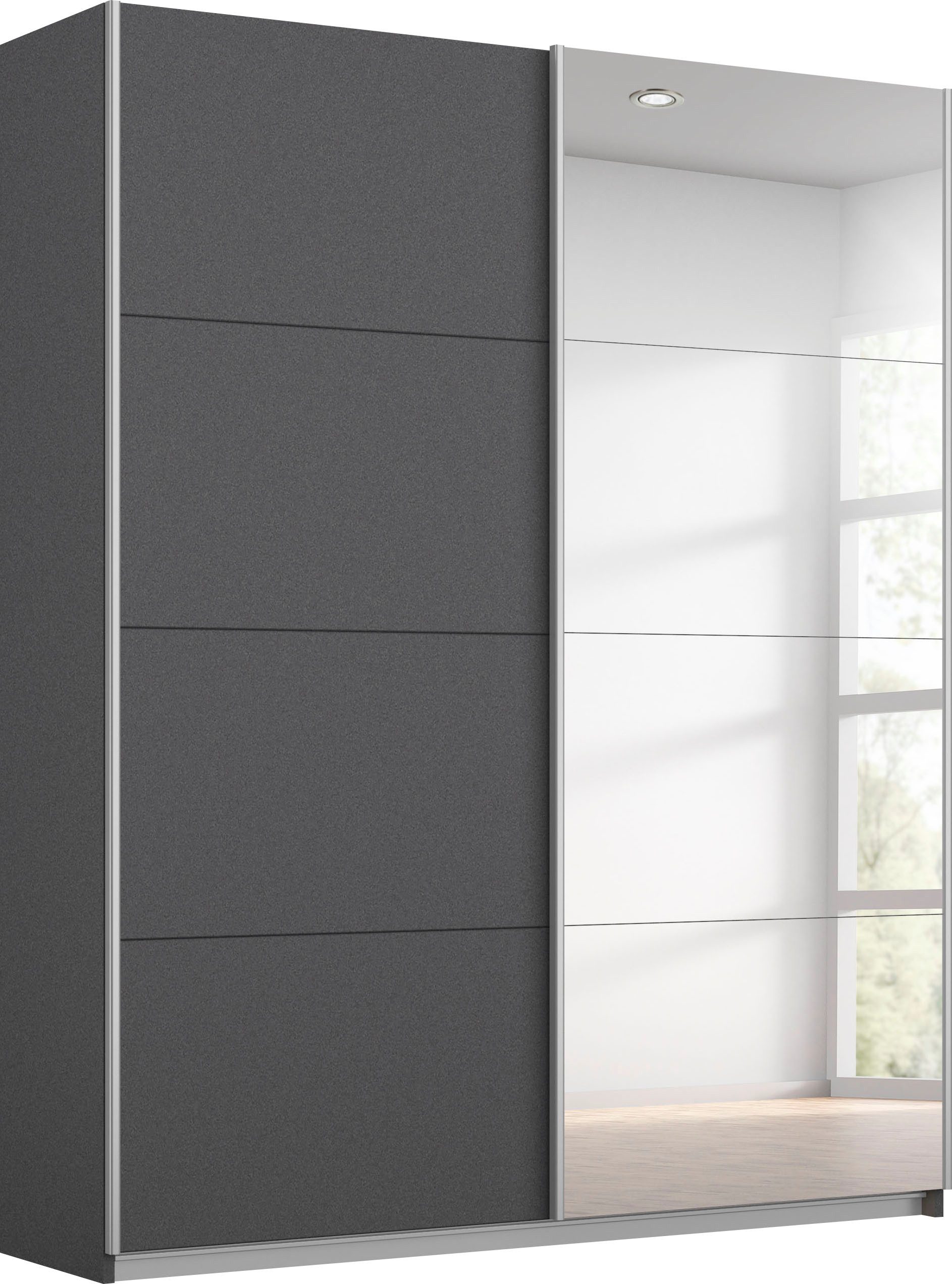 OTTO home Schwebetürenschrank Kleiderschrank Schrank Garderobe Schlafzimmerschrank THANOS (3 verschiedene Ausstattungen BASIC/CLASSIC/PREMIUM (inkl. SOFT-CLOSE) Optional mit Spiegel, Metall-Griffleisten alufarben MADE IN GERMANY