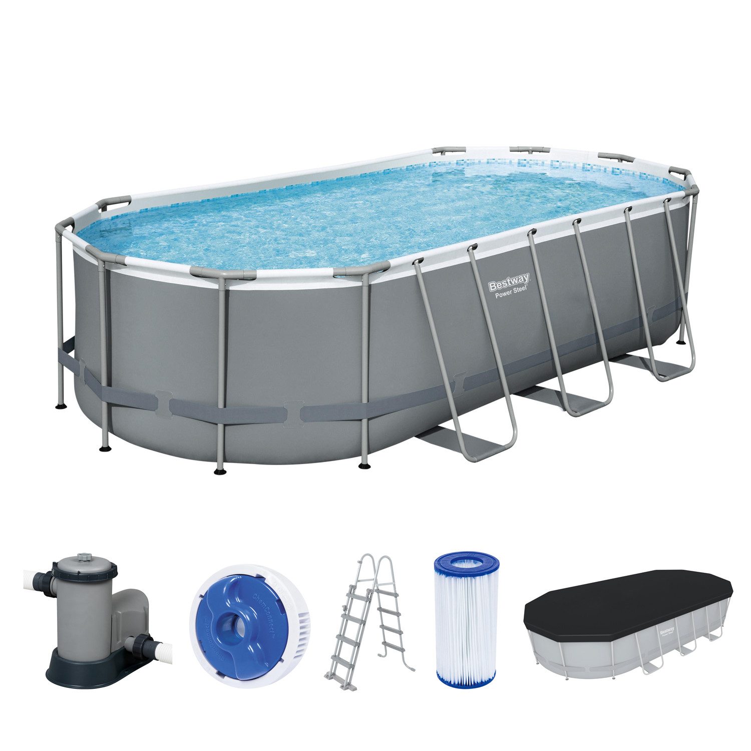 Framepool Power Steel™ Frame Pool Komplett-Set mit Filterpumpe 549 x 274 x 122