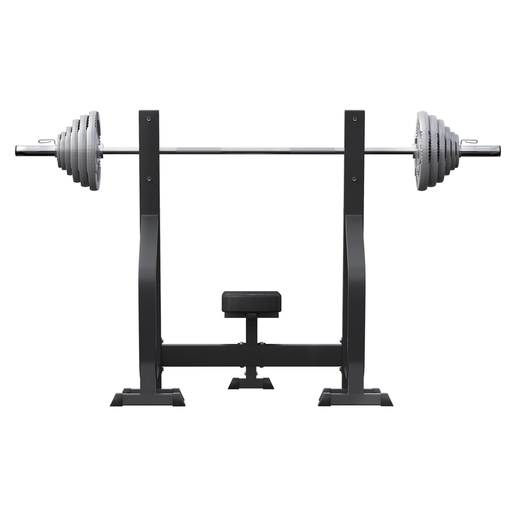 GORILLA SPORTS Hantel-Set Hantelbank mit 2 Ablagen inkl. Langhantel Set Olympia 130 kg