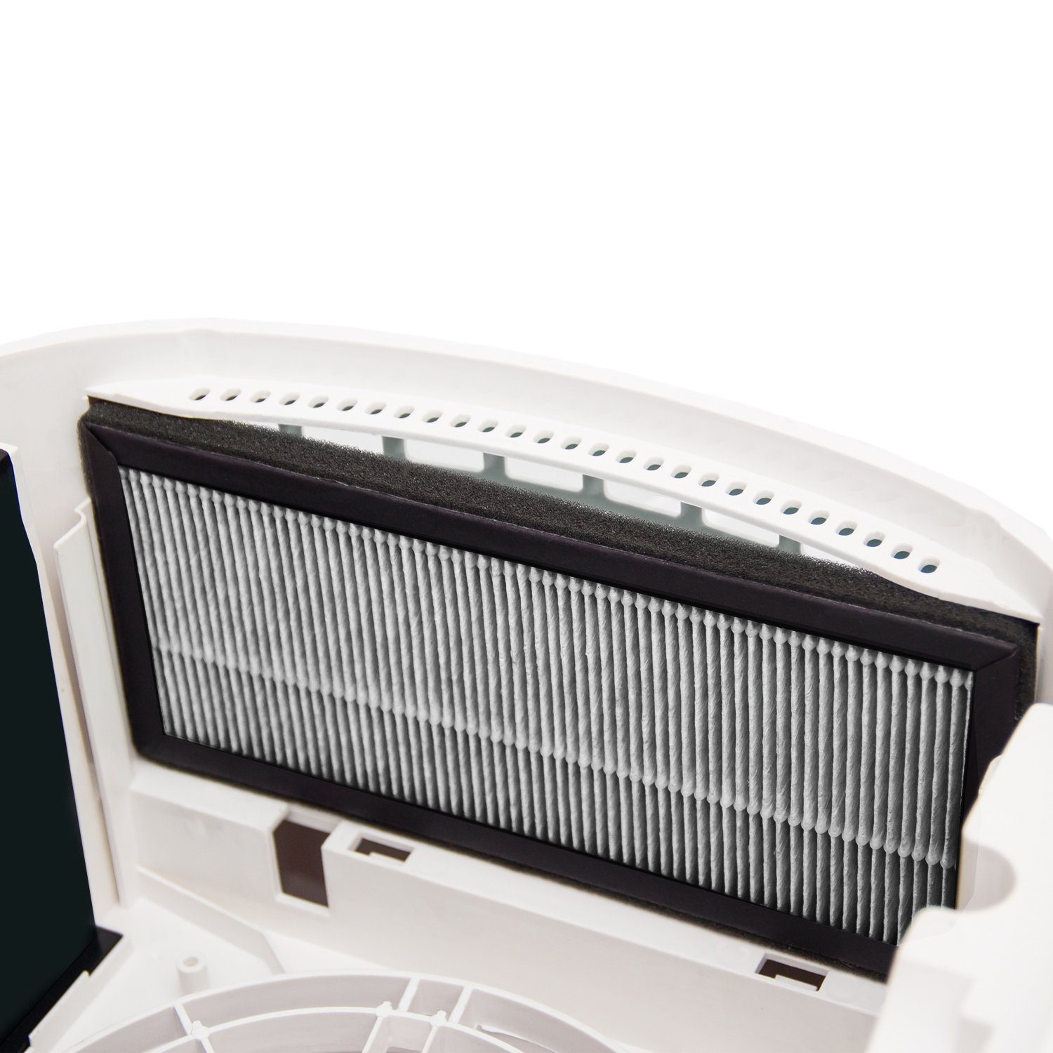 alfda Luftwäscher ALW350 mit HEPA-Filter & Aktivkohlevlies - max. 250 ml/h Befeuchtung, für 35 m² Räume, hygienischer Betrieb durch BSS-Stick mit Silberionen, für Allergiker