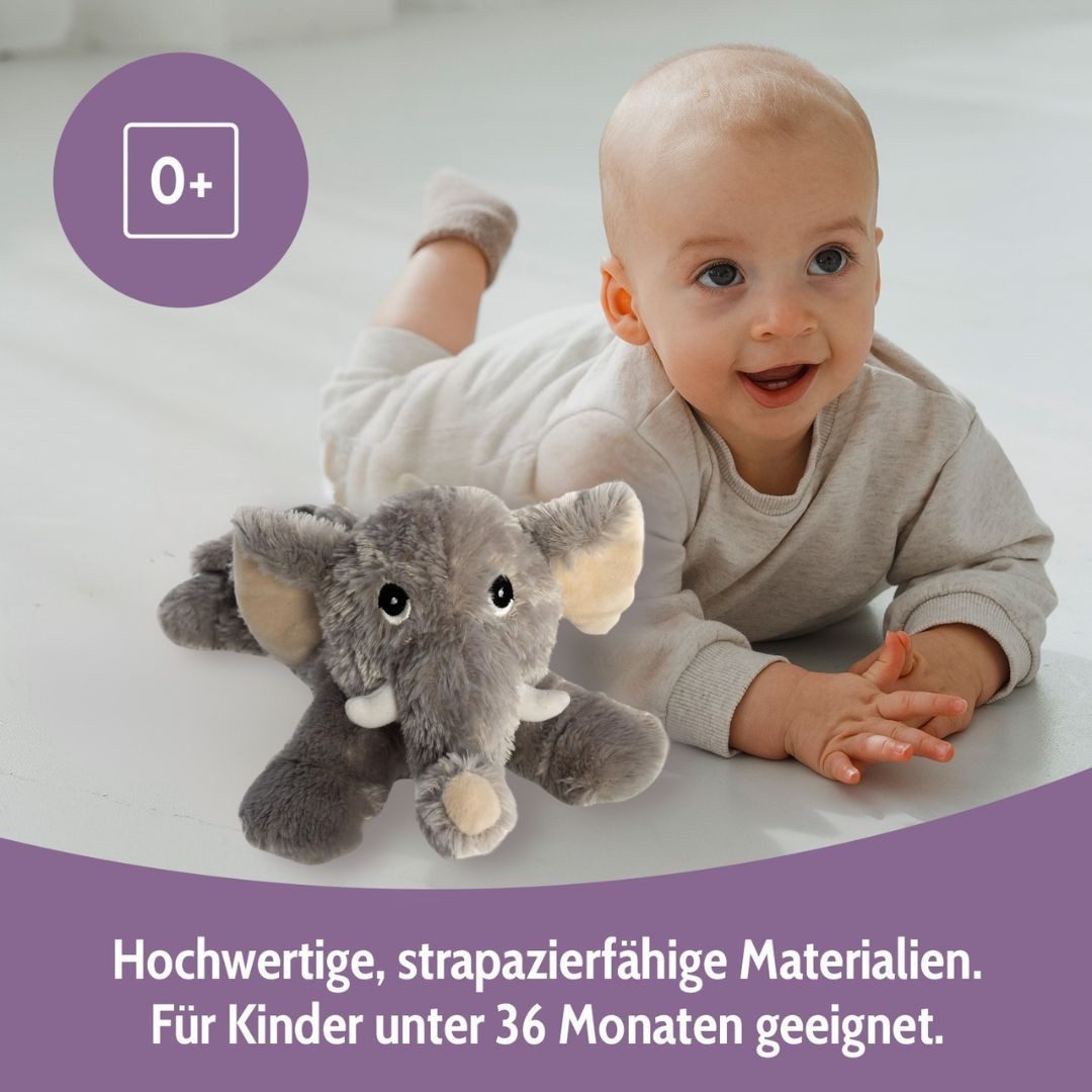 Habibi Plush Wärmekissen Habibi Plush Wärmetier Stofftier 1872 Elefant grau