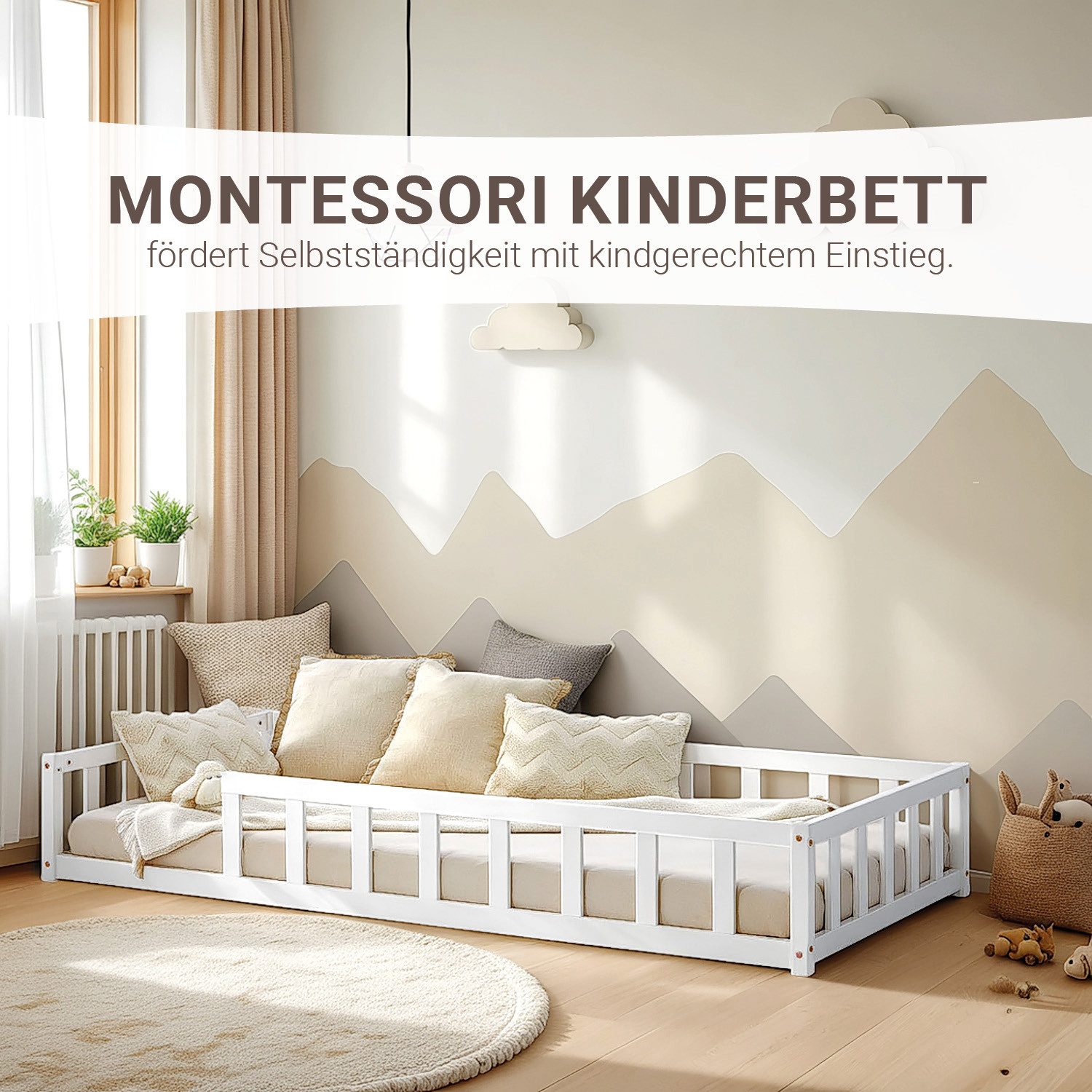 Homestyle4u Kinderbett 90x200 / 120x200 Weiß günstig online kaufen