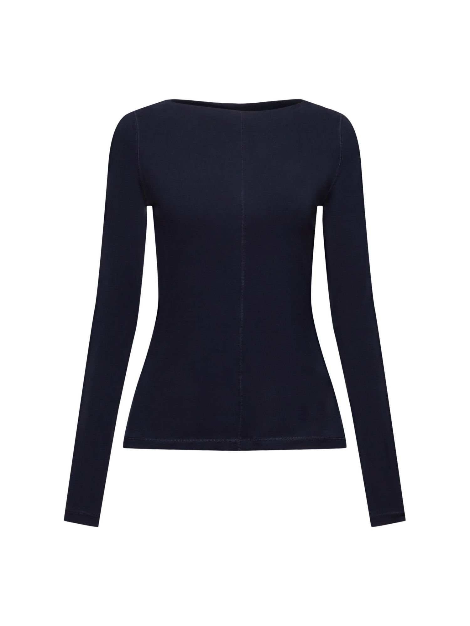 Longsleeve Esprit aus Langarmshirt (1-tlg) NAVY Baumwolle