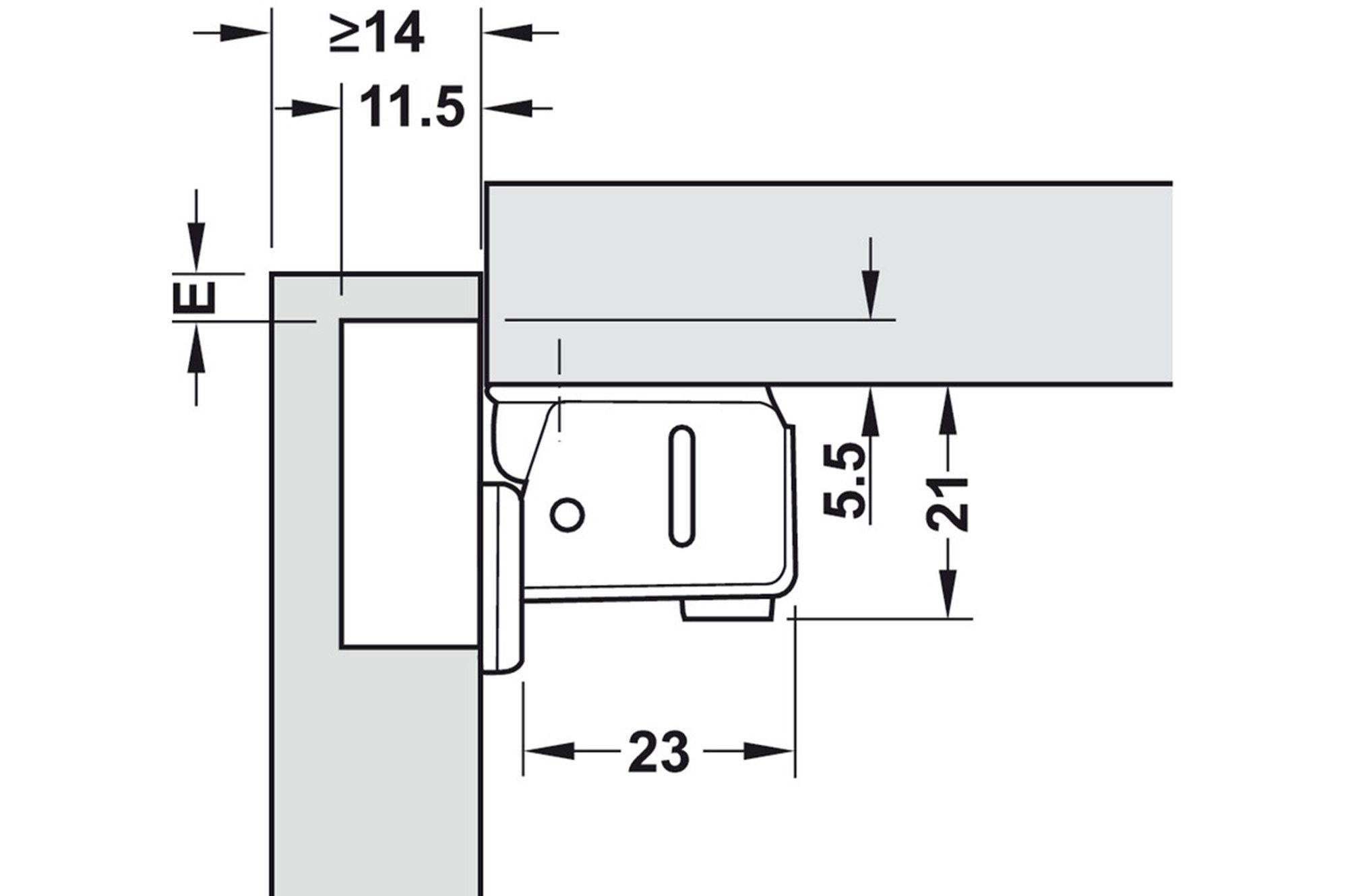 Häfele Möbelbeschlag Kurzarmscharnier Türscharnier Caravanscharnier St) Schließautomatik Schließautomatik 95° mit (1