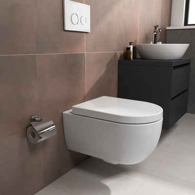 Aqua Bagno Tiefspül-WC Blankenburg WC Set Cocon 2.0 lang mit Softclose Sitz -