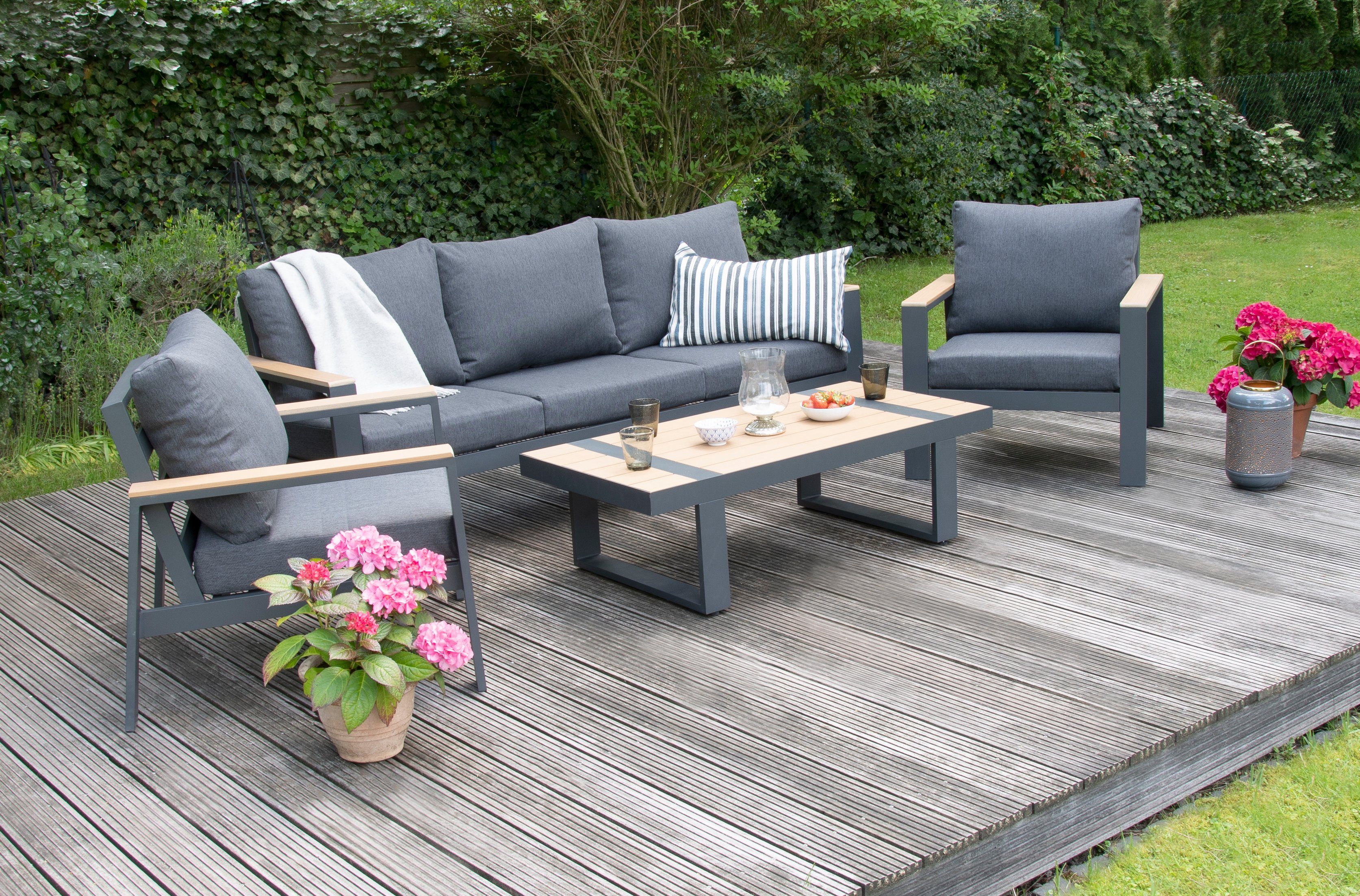 Green Spirit Loungeset Gartenmöbel Set Arona, (Set, 4tlg), Tischplatte