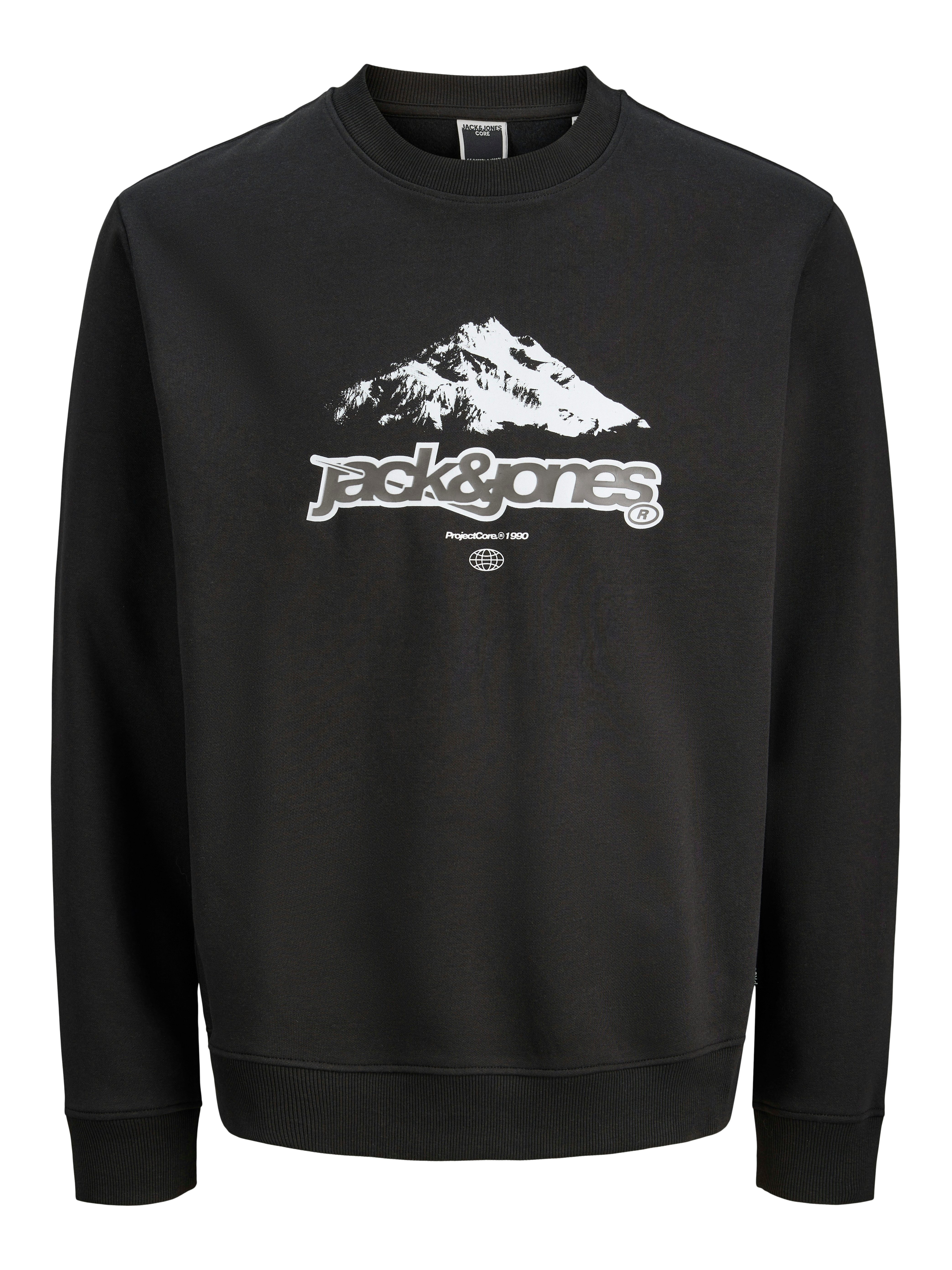 Jack & Jones Kapuzensweatshirt JCOFLARE FRONT PRINT SWEAT CREW NECK