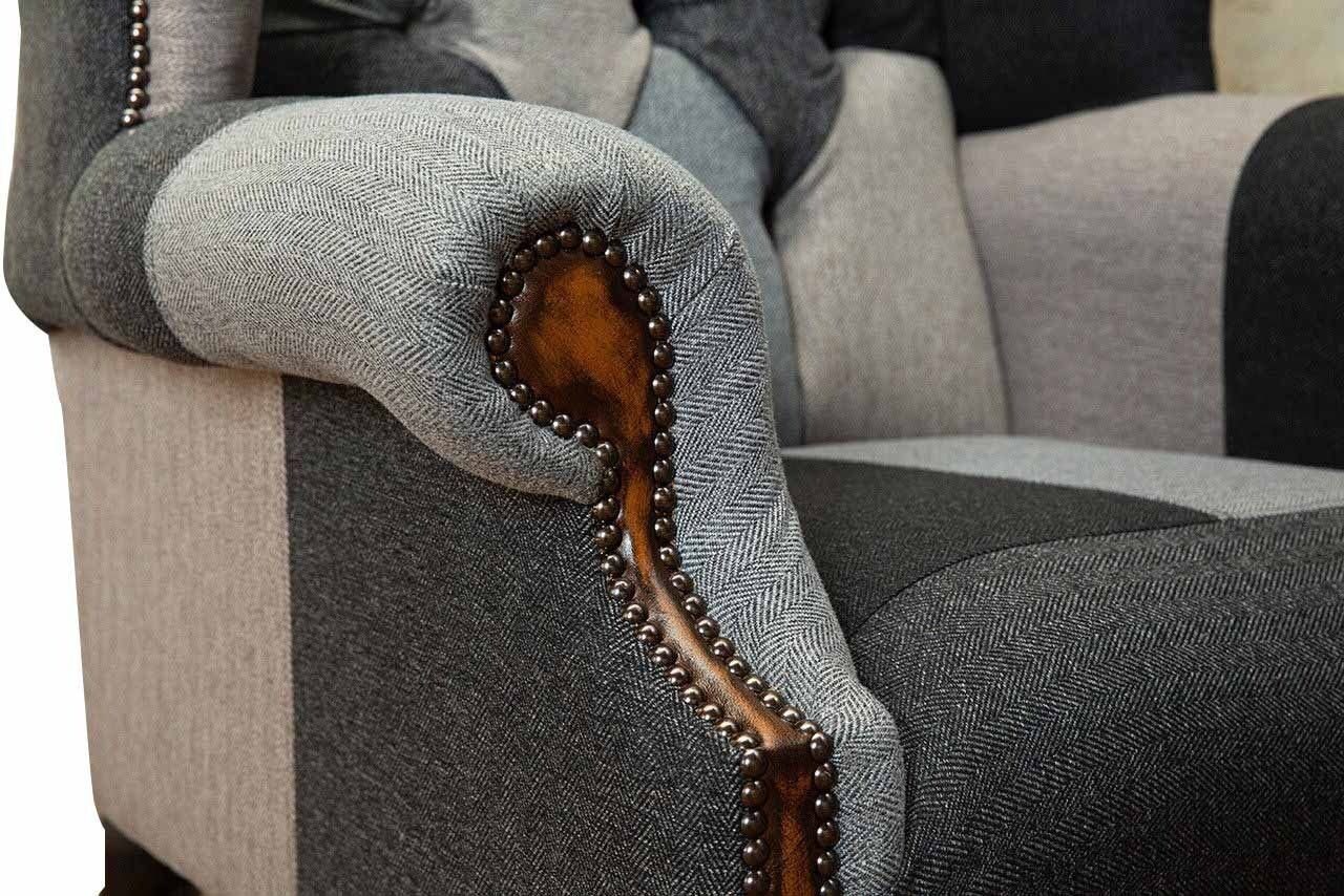 Xlmoebel Ohrensessel Chesterfield Sessel aus hochwertigem Stoff in klassischem Design (1-St., Sessel), Hergestellt in Europa
