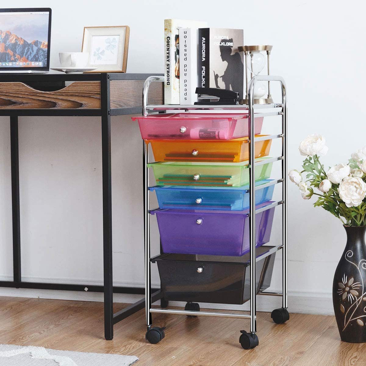 COSTWAY Rollwagen, 37 x 74 x 32cm