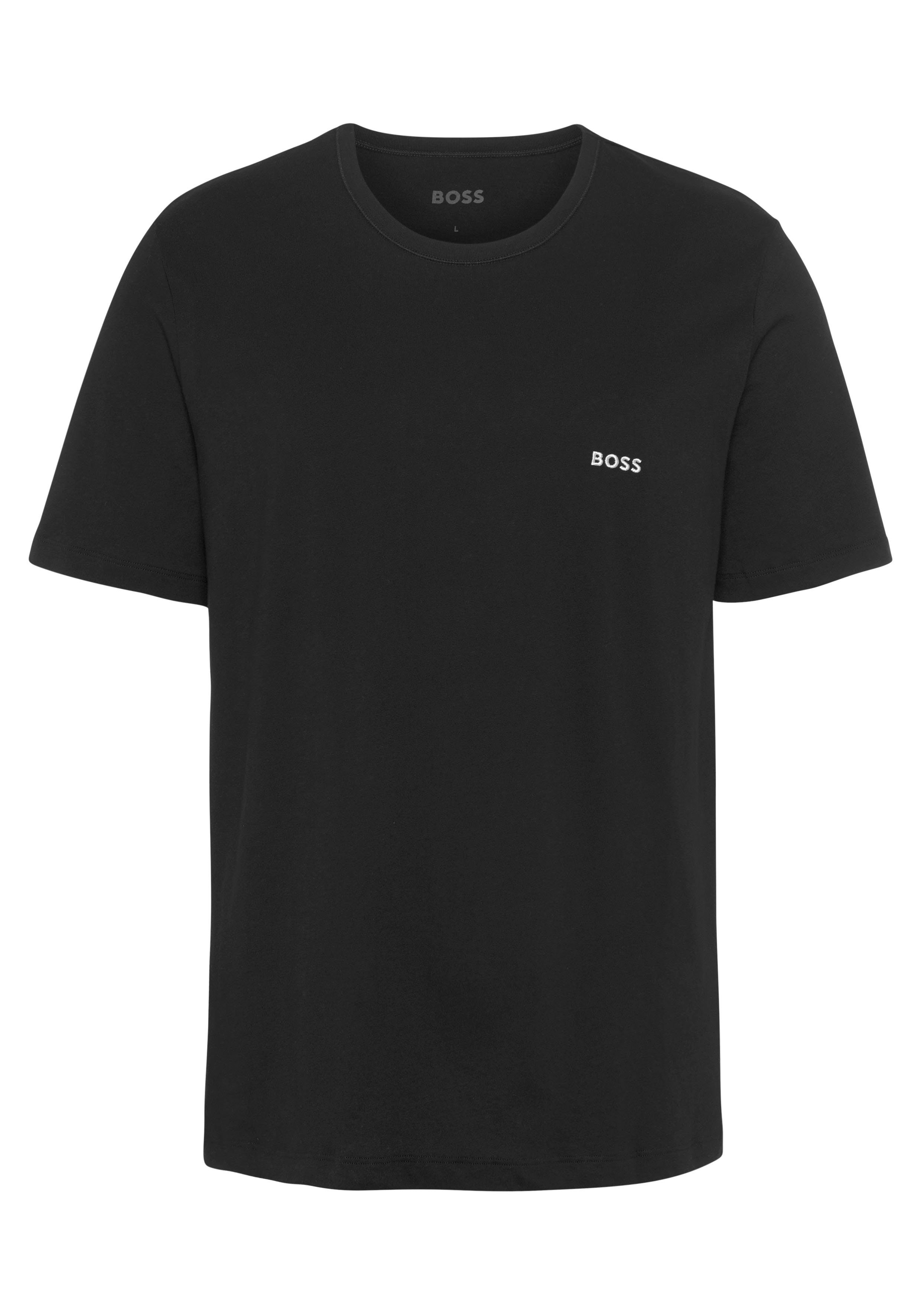 BOSS T-Shirt mit (3er-Pack) Logo-Print Rundhals BOSS dezentem Medium_Beige265 T-Shirt