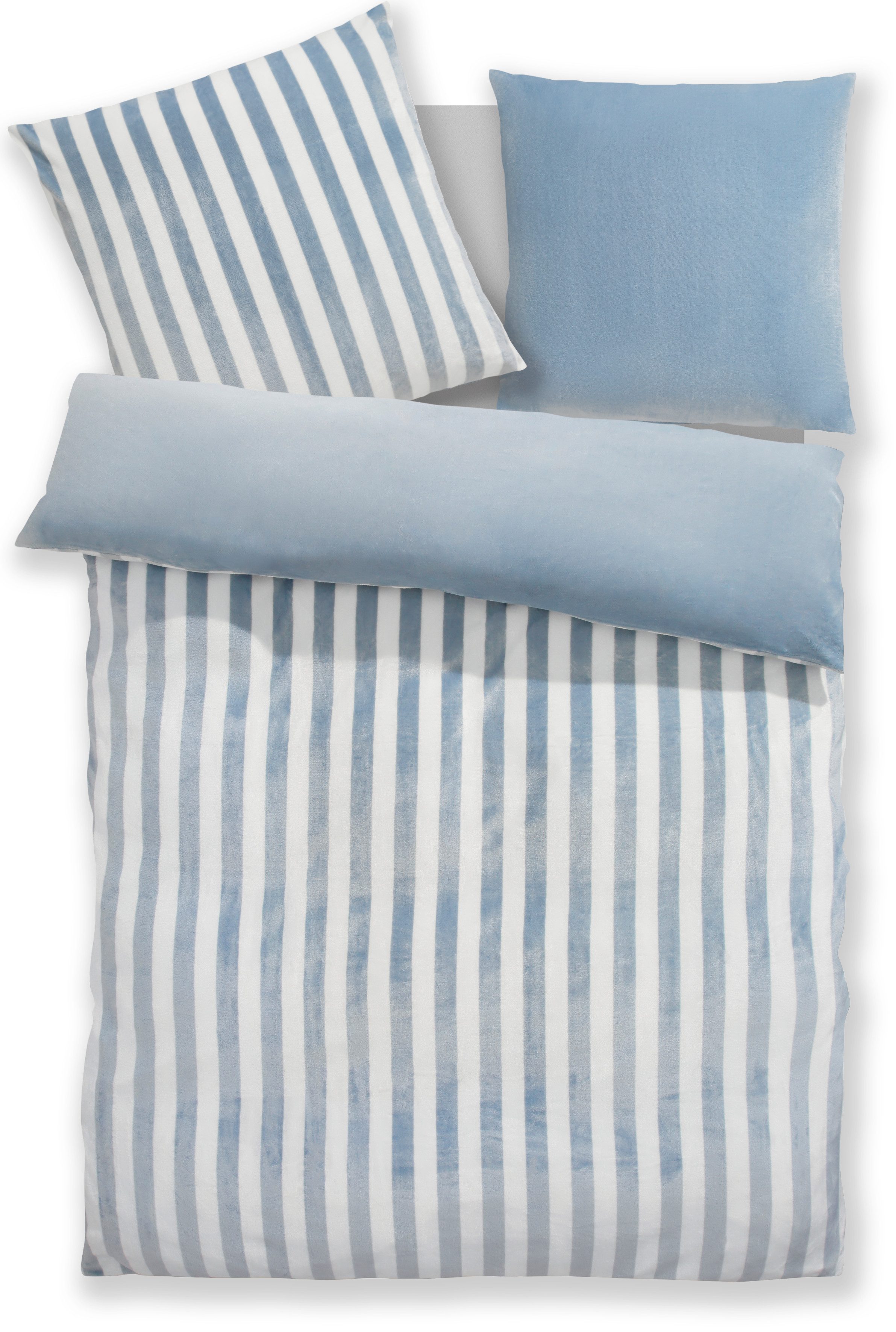 OTTO home Wendebettwäsche Greta in verschiedenen Qualitäten, Fleece, 2 teilig, Bettwäsche mit Streifen, ab 135x200 cm, NEU: auch in Fleece Qualität – Bild 2 von 3