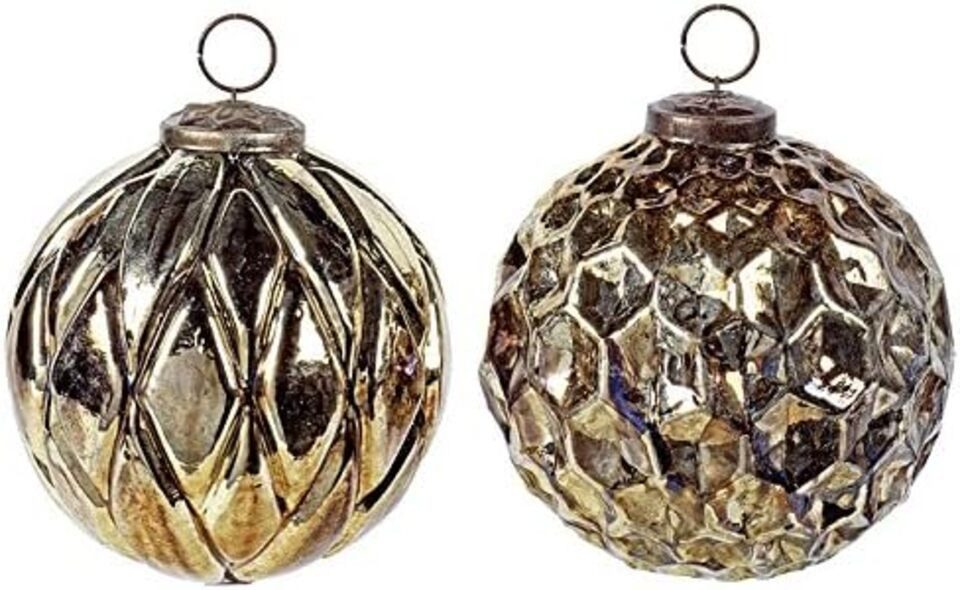 EK Germany Weihnachtsbaumkugel Glaskugel gold 16cm (1 Stück), verschiedene Designs (1 St)