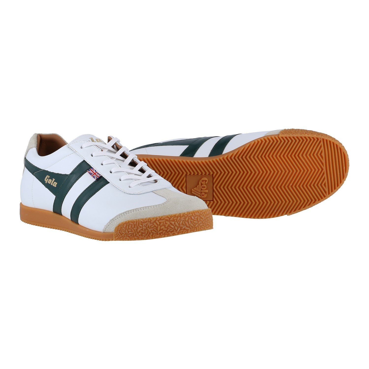 Gola Harrier Elite 2 - Made in England - weiss/dunkelgrün Herren Sneaker