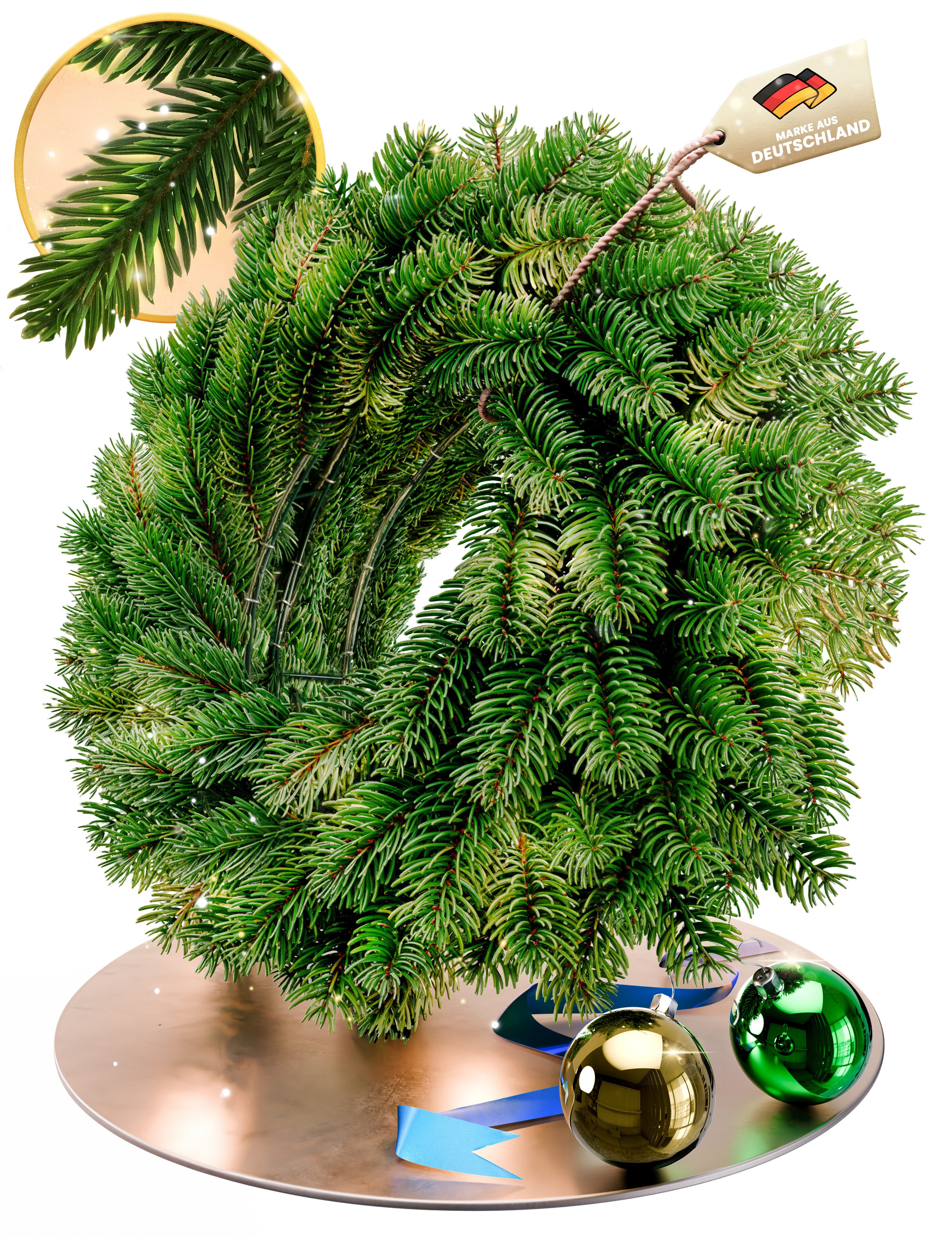 Kunstkranz Weihnachtskranz Doppelseitig, Ø 40/60cm, ohne & mit Beleuchtung, ArtiTree, 100% PE, 360° rundum genadelt, beidseitig für vollen Look