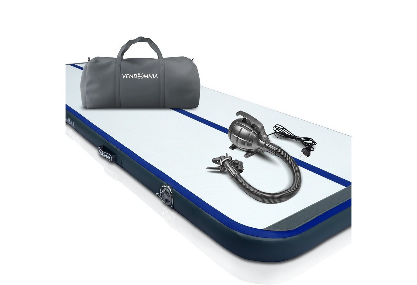 VENDOMNIA Gymnastikmatte AIRTRACK - Fitness Sport 1/2/3/4/5/6/7/8m Farbwahl (elektrische Luftpumpe aufblasbar PVC Dicke:10/20cm), Tumbling Tracking Gymnastik Yoga Air Track Matte