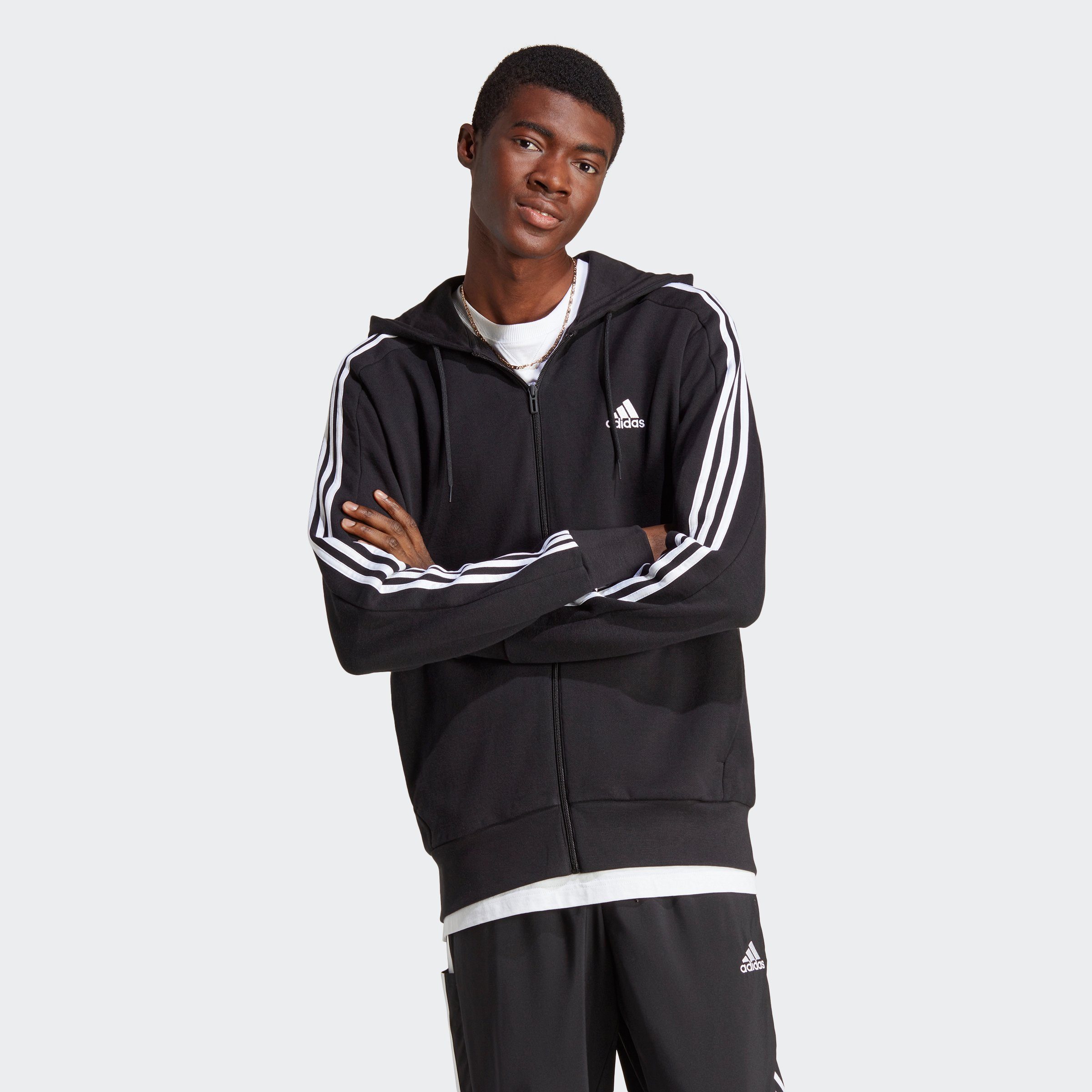 adidas Sportswear Kapuzensweatjacke M 3S FT FZ HD (1-tlg) Black / White