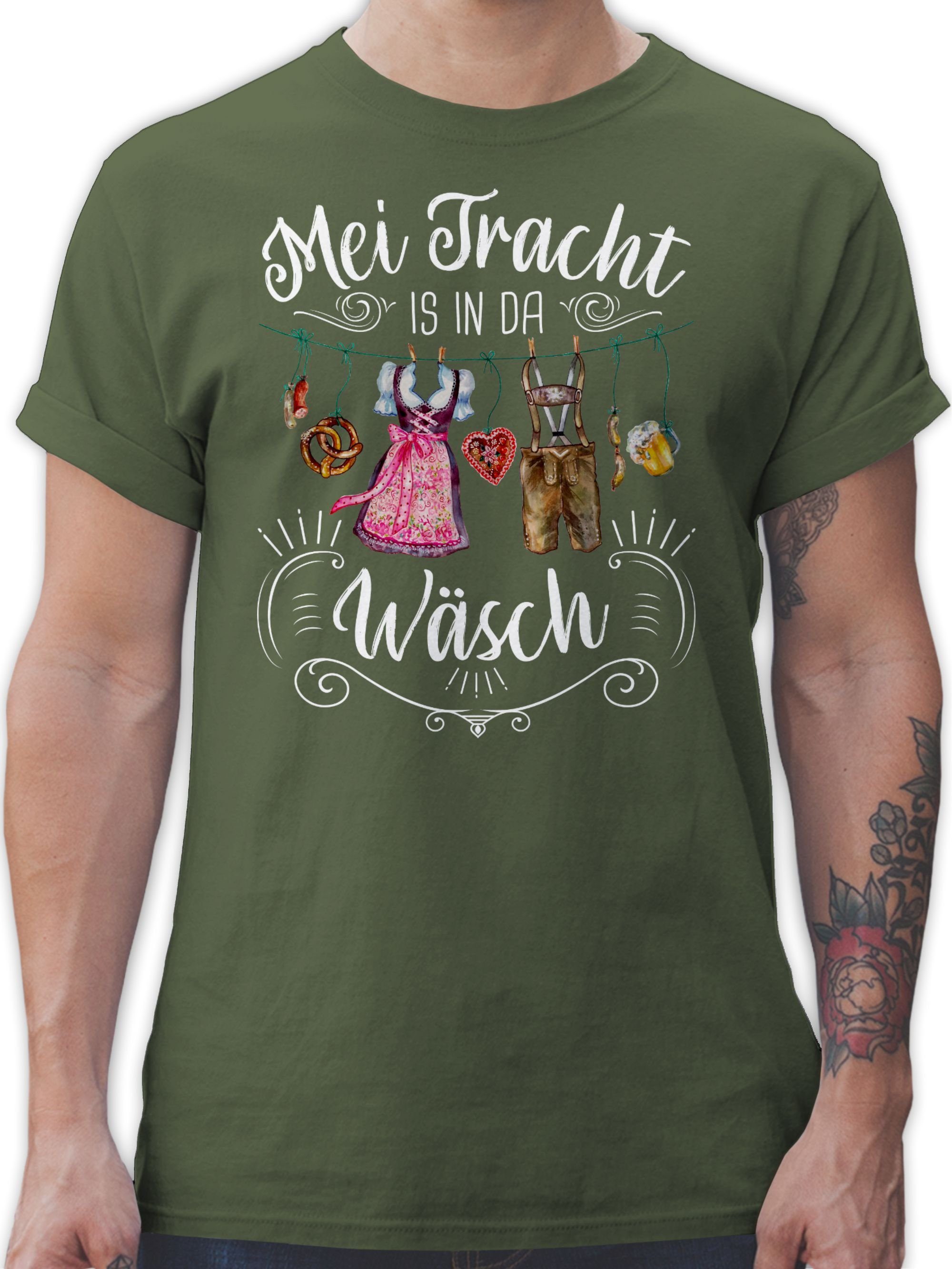 für 02 Herren Wäsch Grün Oktoberfest is T-Shirt Shirtracer Tracht Mei Mode in Army da