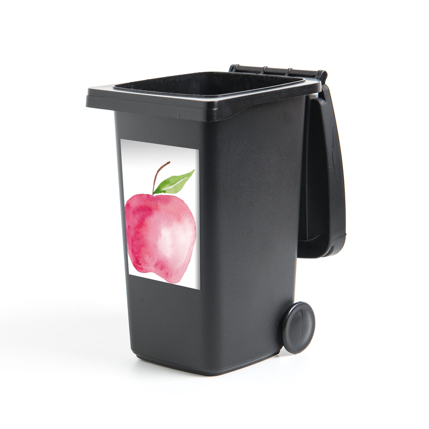 Apfel Mülleimer-aufkleber, Sticker, Mülltonne, Abfalbehälter Farbe (1 Container, Weiß St), - Wandsticker - MuchoWow