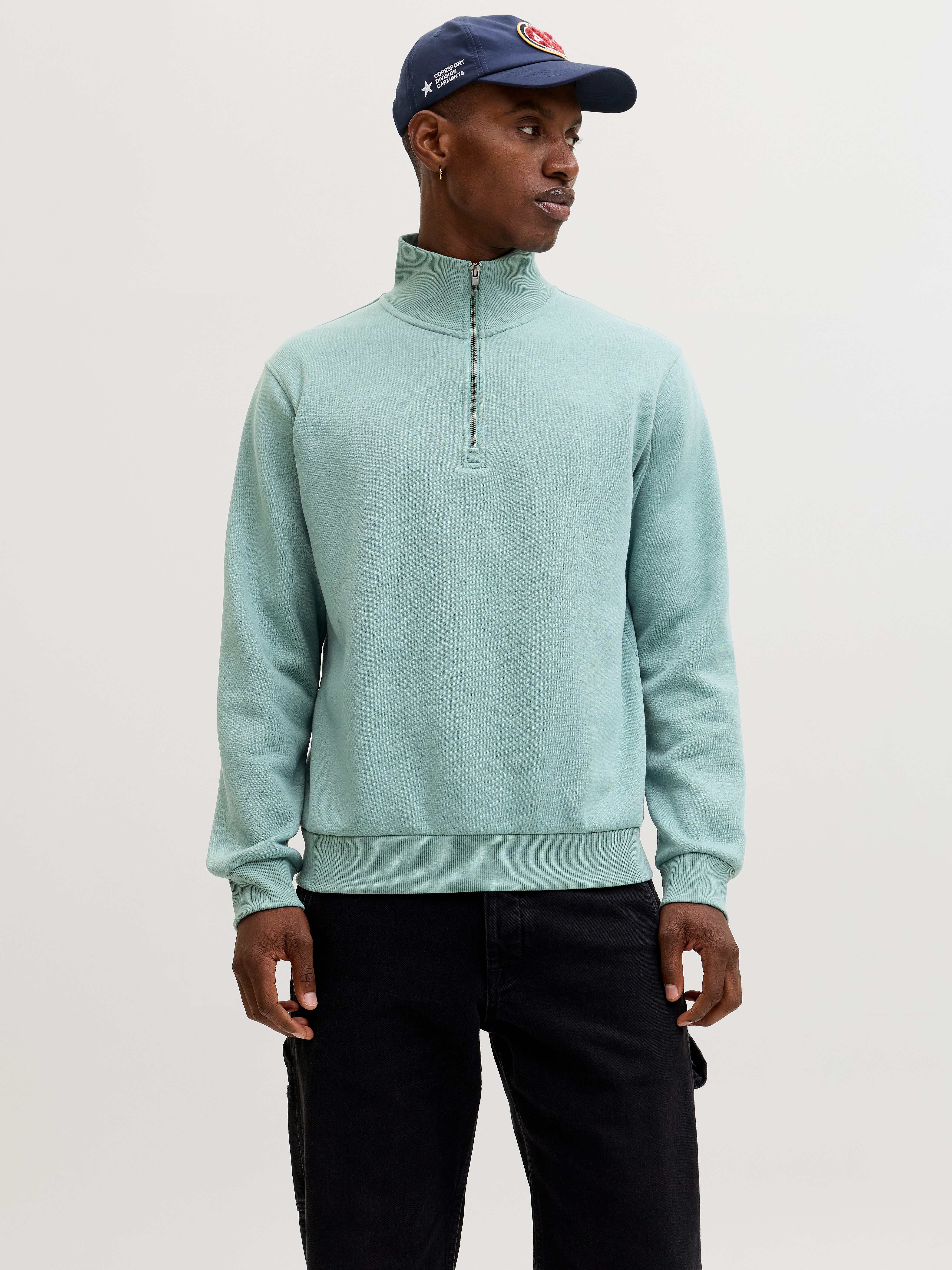 Sweatshirt JJEBRADLEY SWEAT HALF ZIP NOOS