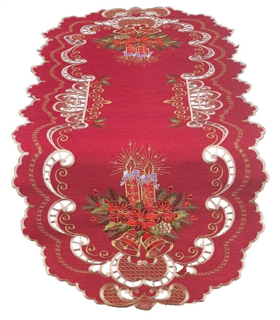 Westernlifestyle Tischdecke Rot- Goldener Traum Weihnachtsdecke Tischläufer