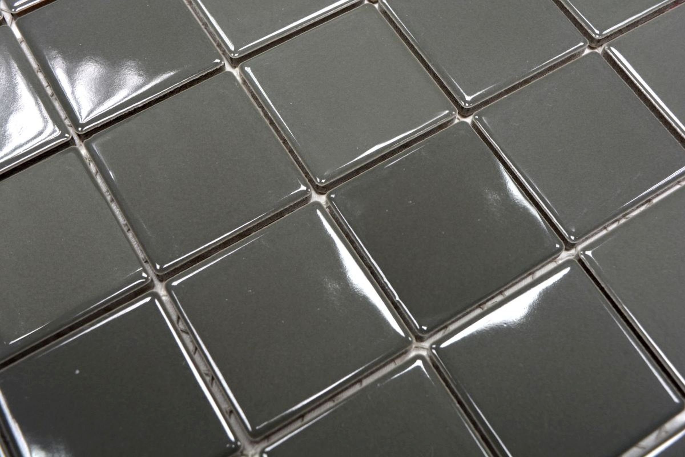Fliesenspiegel metall Mosaikfliesen Mosani grau Küchenwand glänzend Mosaik Keramik Fliese