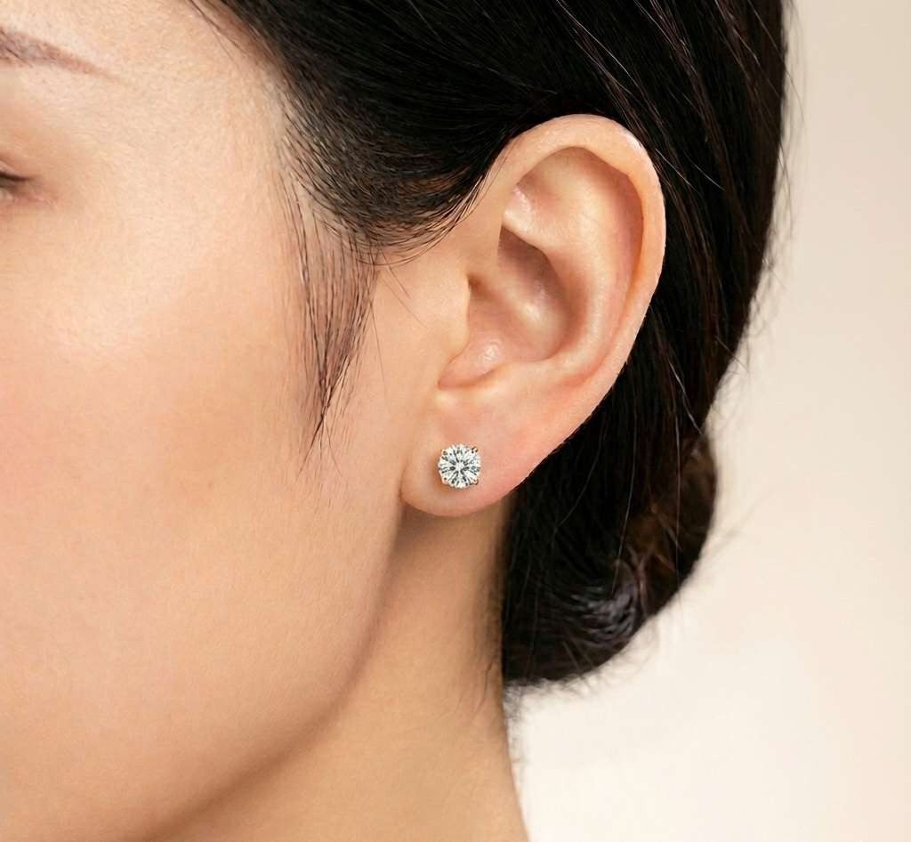 Taffstyle Fake-Ear-Plug Fake Plug Piercing Ohrstecker Paar mit Zirkonia Kristall Innengewinde (Moderne Fake Plugs aus Chirurgenstahl mit klarem Zirkonia Stein)