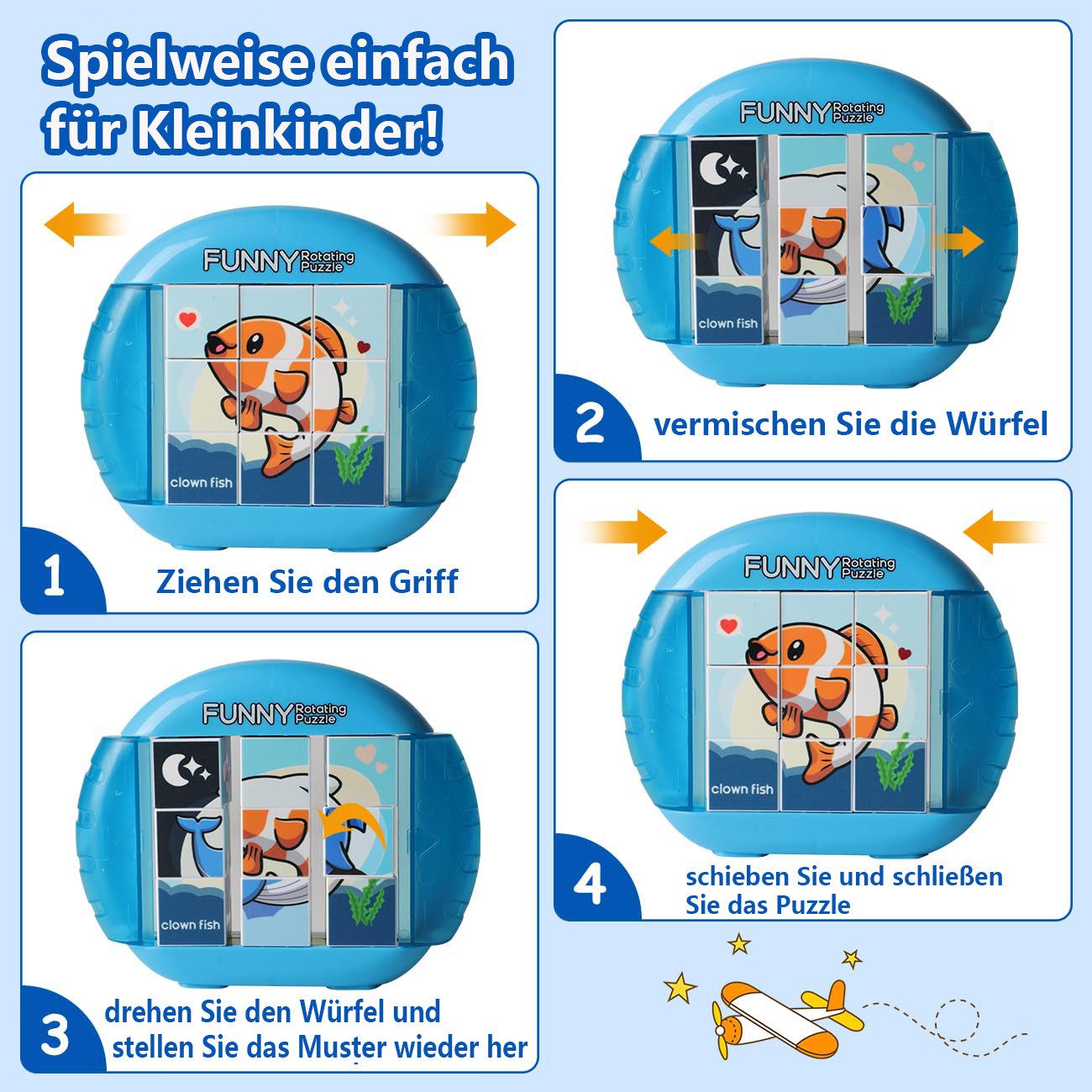 CLTYQ Lernspielzeug Drehbares 3D Puzzle 9 Teile Flugzeug Autofahrt Hochzeit günstig online kaufen