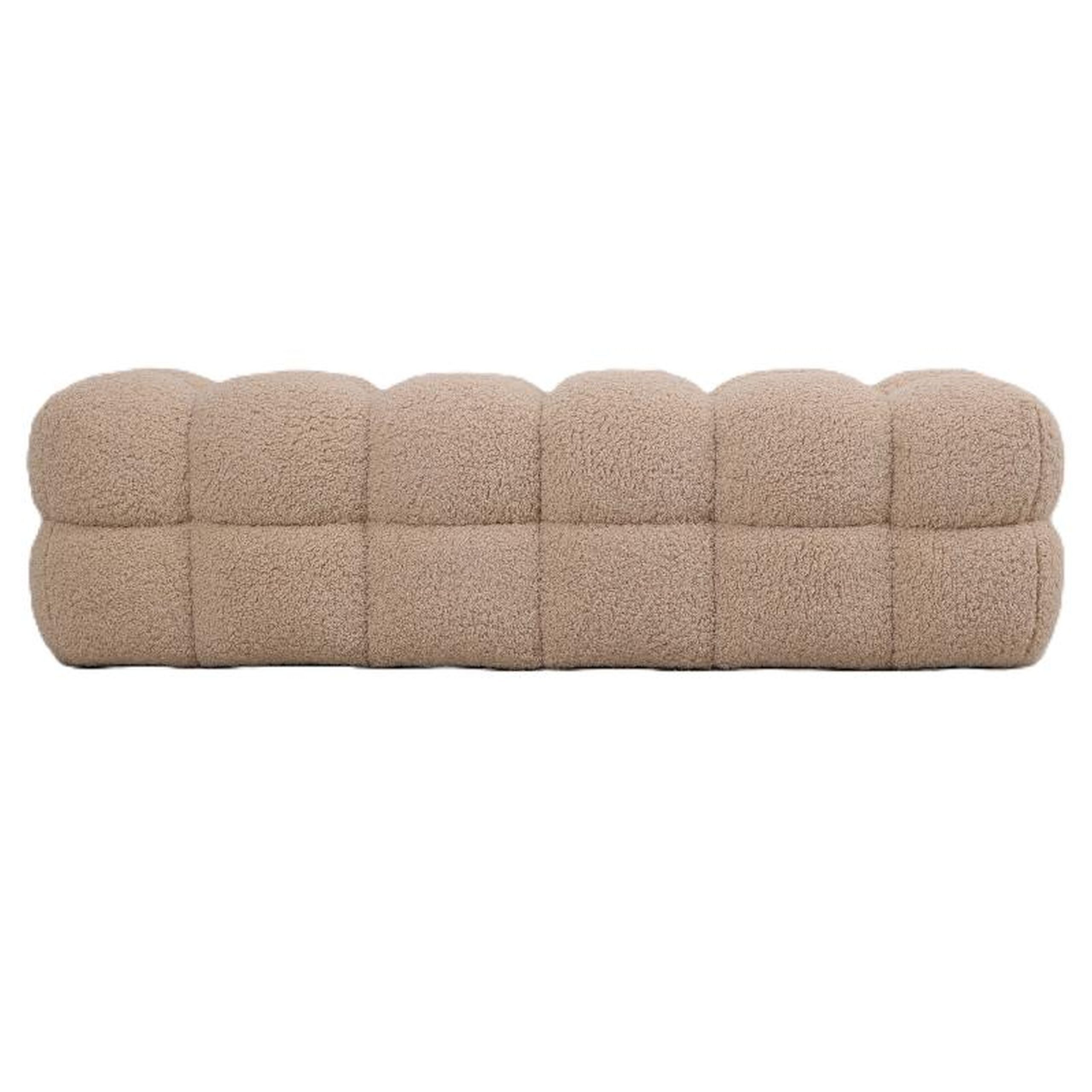 PTMD Sitzbank Retro Sitzbank Teddy Bouclé zwei Farben 160 cm
