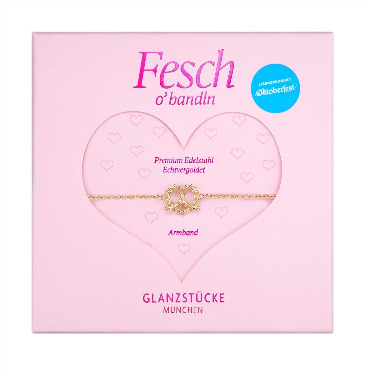 Glanzstücke München Edelstahlarmband Herz-Breze gelbgold