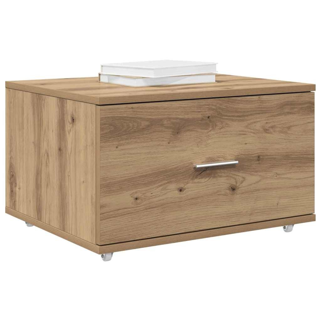 vidaXL Fächerschrank Schubladenschrank mit Rad Braun 55 x 45 x 33,5 cm Holz günstig online kaufen