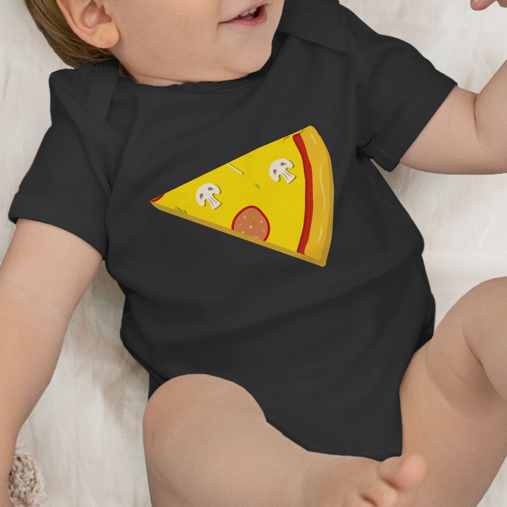 2 Partner-Look Shirtbody Schwarz Partner Familie 1 Shirtracer Baby Teil Pizza