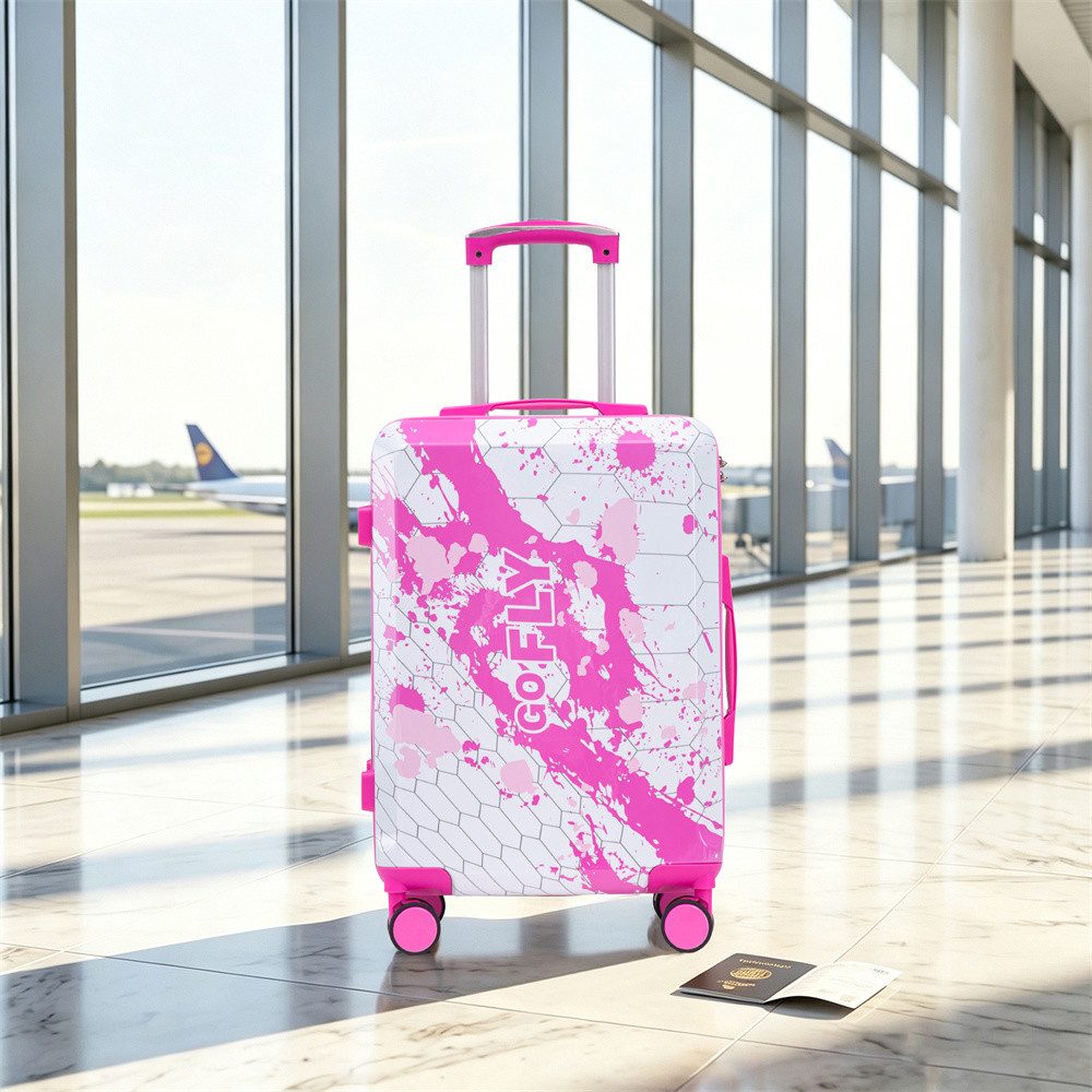 MODFU Kofferset 20"/24"/28" 1-3‑teiliges, 4 Rollen, (Handgepäck‑Koffer mit bedrucktem Muster und Zahlenschloss, 1 tlg., 39*22.5*55.5cm), PC‑Spinner‑Rad‑Koffer