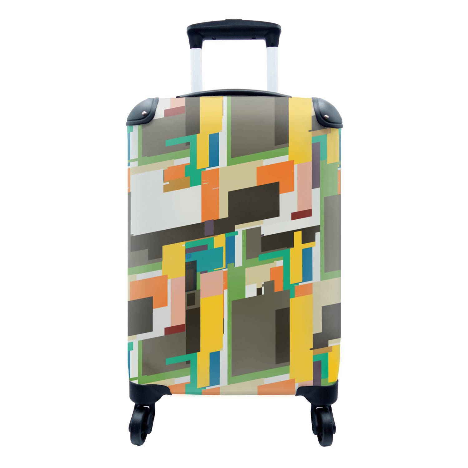 MuchoWow Handgepäckkoffer Geometrisch - Muster - Abstrakt, 4 Rollen, Reisetasche mit rollen, Handgepäck für Ferien, Trolley, Reisekoffer