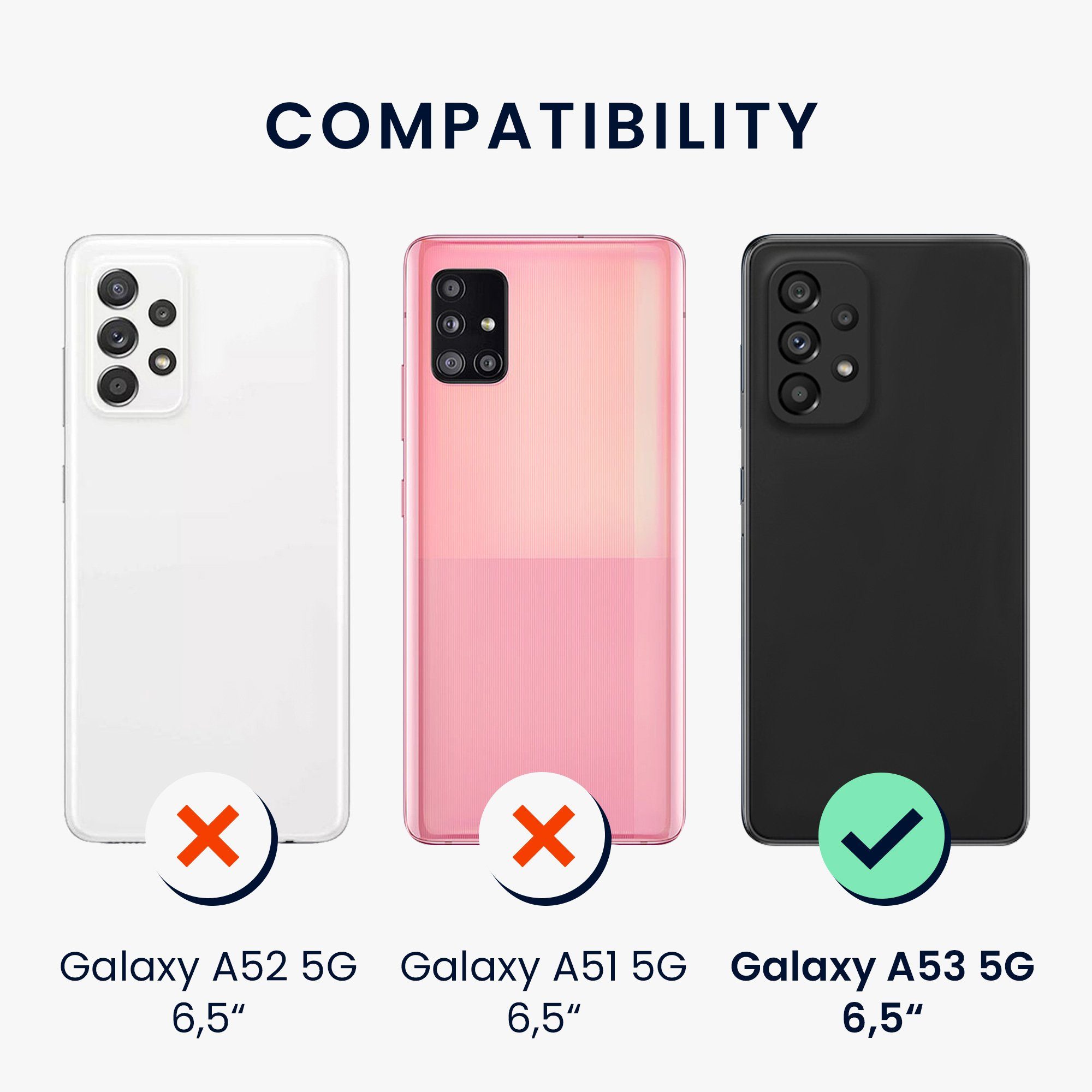 kwmobile Smartphone-Hülle Handyhülle für Samsung Galaxy A53 5G Hülle, Weiches Handy Silikon Case - Schutzhülle Cover