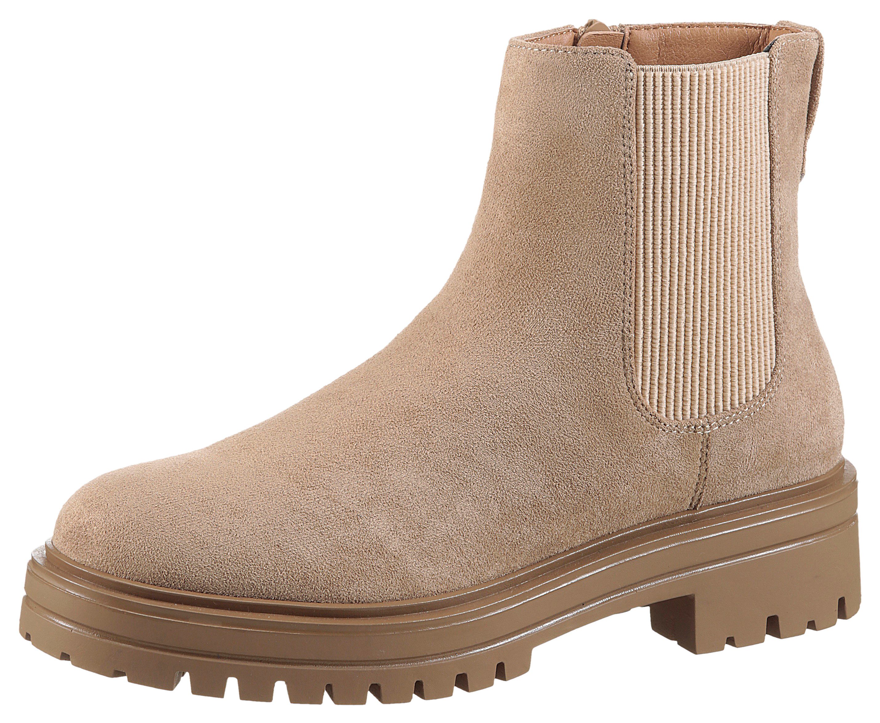 Aniston SHOES Chelseaboots Stiefelette, Blockabsatz, mit breitem Stretch