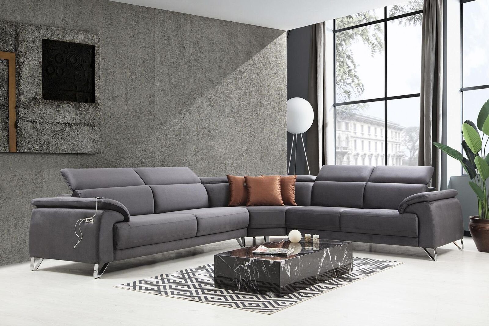 JVmoebel Ecksofa Sofa Polstersofa 3 Couch Ecksofa Teile, Sitzmöbel in Modern, Made Europa L-form