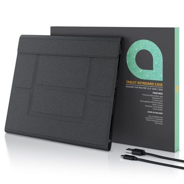 Aplic Tablet-Tastatur (Bluetooth, für iPad Pro 12,9 Zoll Gen 3 + 4, 500 mAh Akku, mit Case)