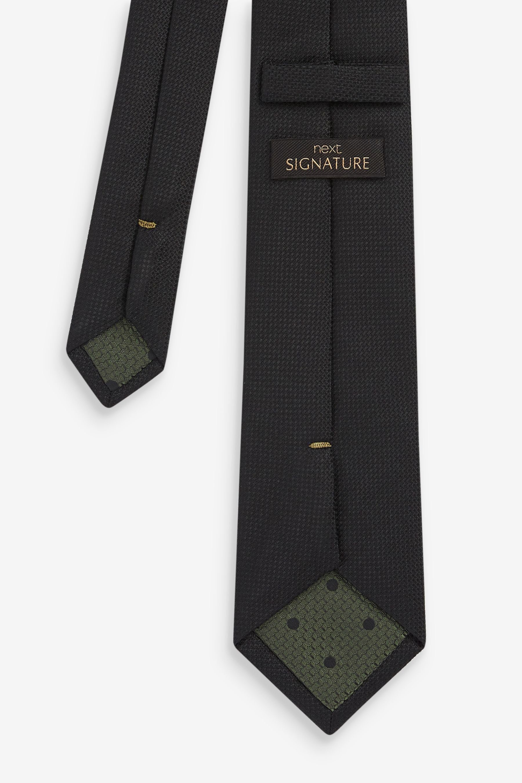 Black (1-St) Signature Seidenkrawatte Next Strukturierte Krawatte