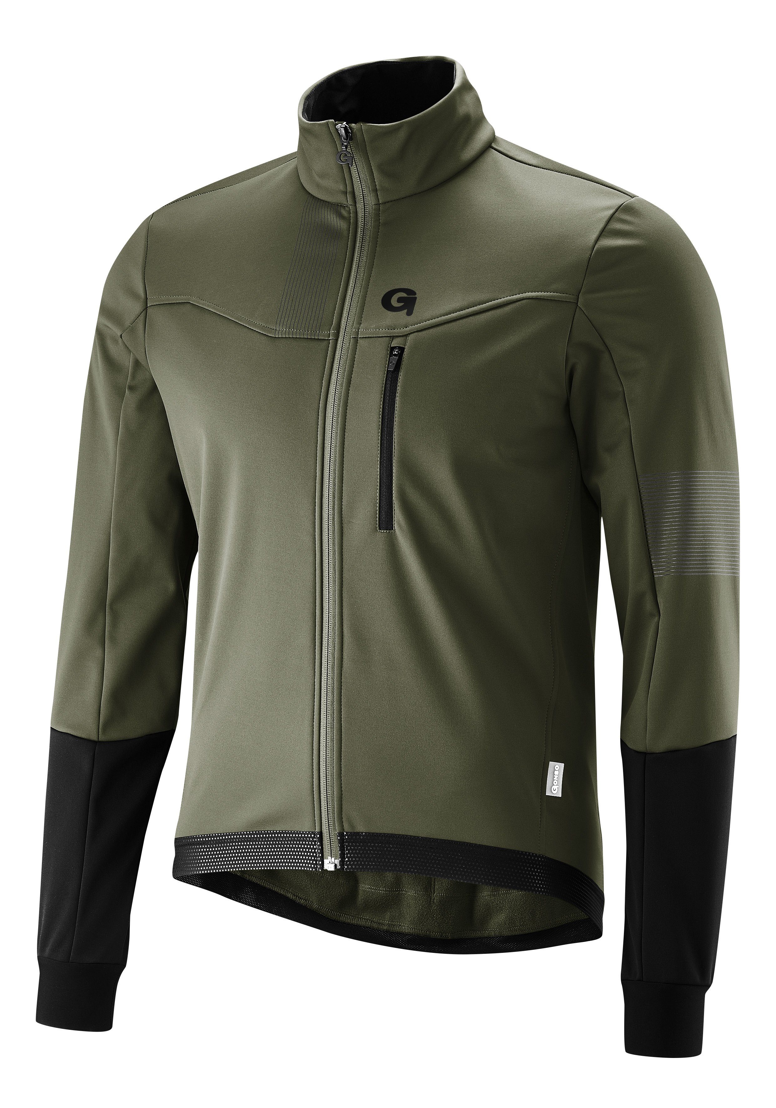 olivgrün Softshell-Jacke, Herren atmungsaktiv Windjacke Valaff wasserabweisend und Gonso Fahrradjacke