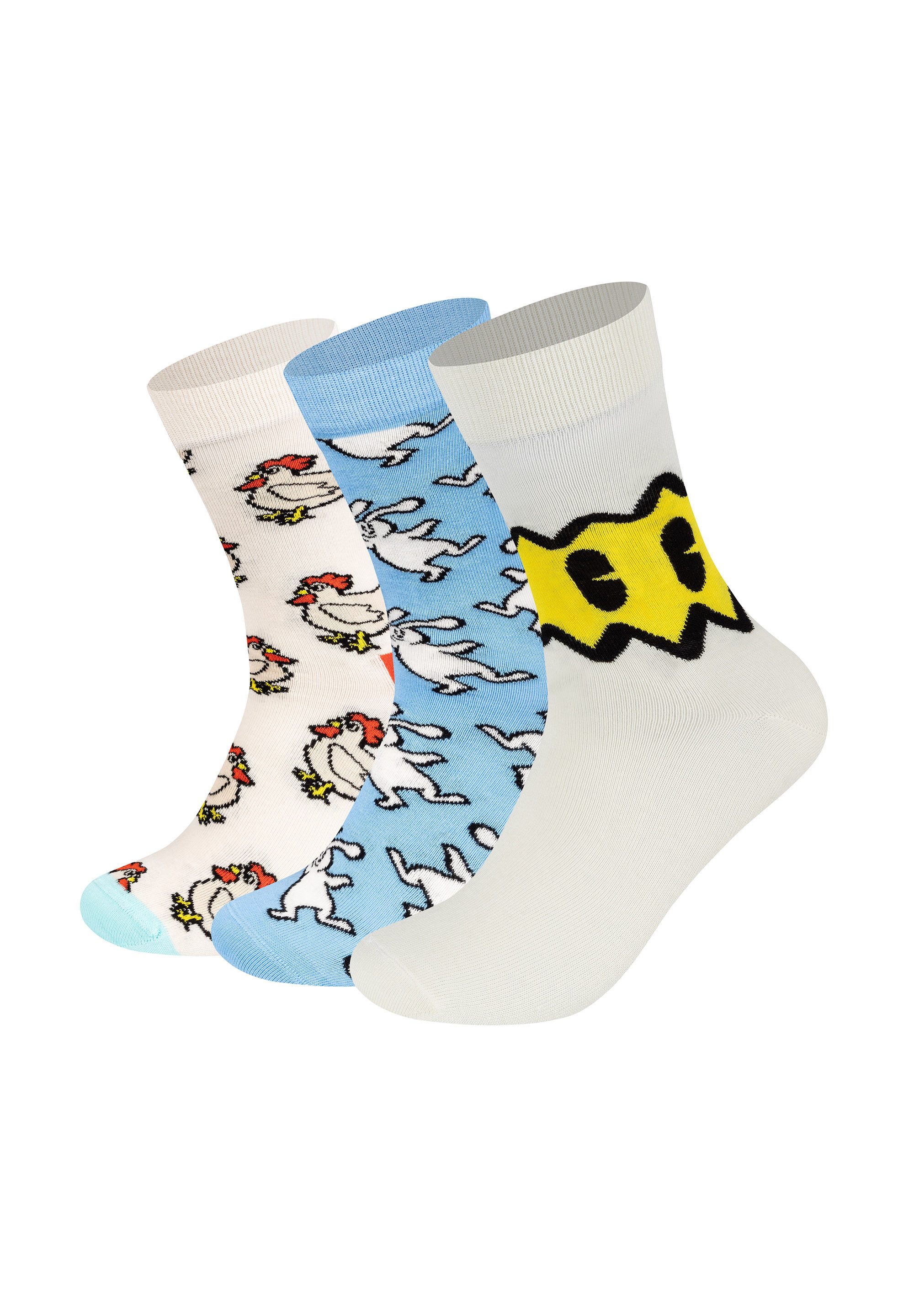 Happy Socks Basicsocken Rooster-Bunny-Chicken Socks aus weicher Baumwolle