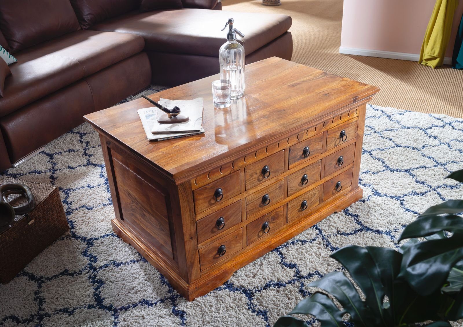 Massivmoebel24 Couchtisch Couchtisch Akazie 100x60x54 honig günstig online kaufen