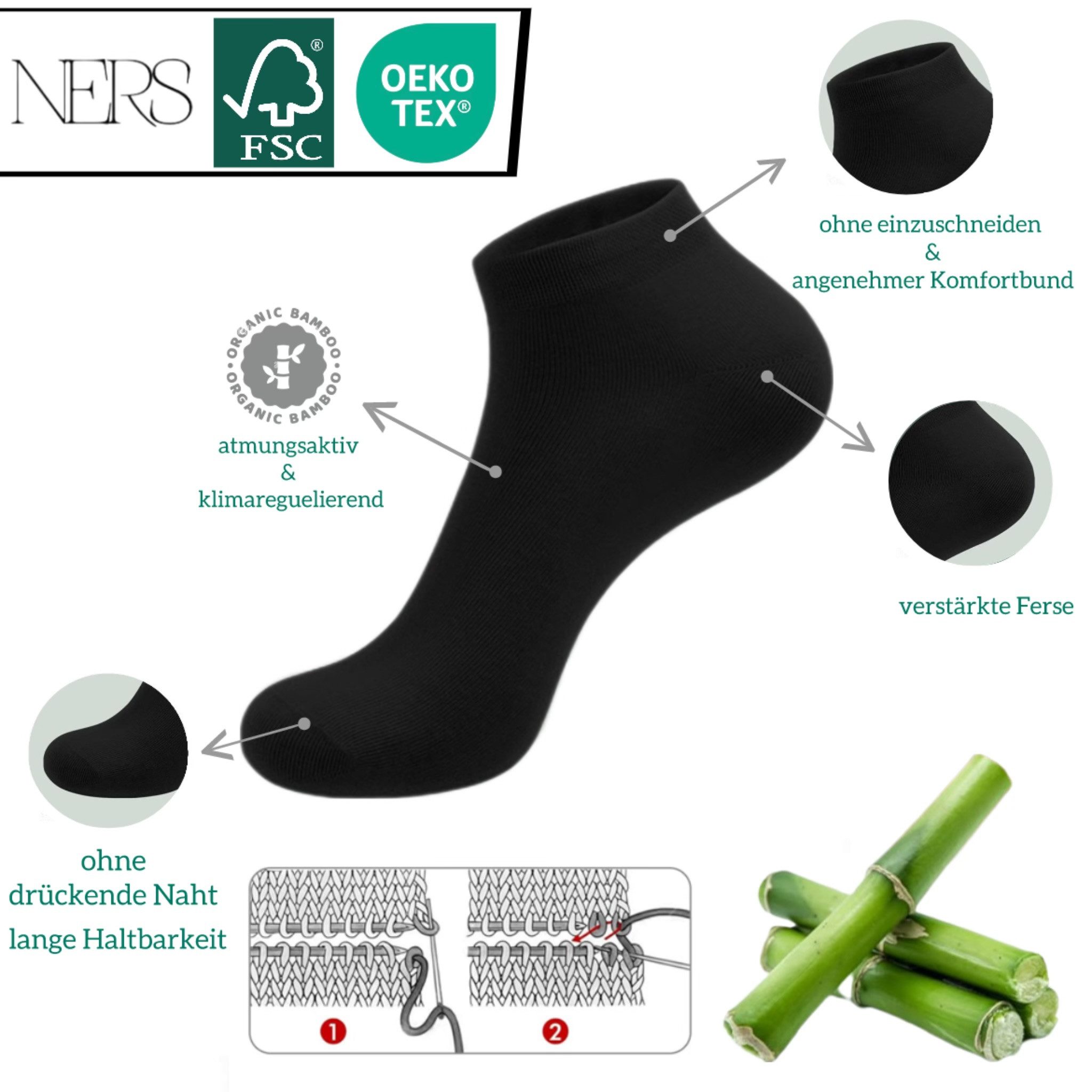 NERS Sneakersocken aus Bambus (10 Paar) günstig online kaufen